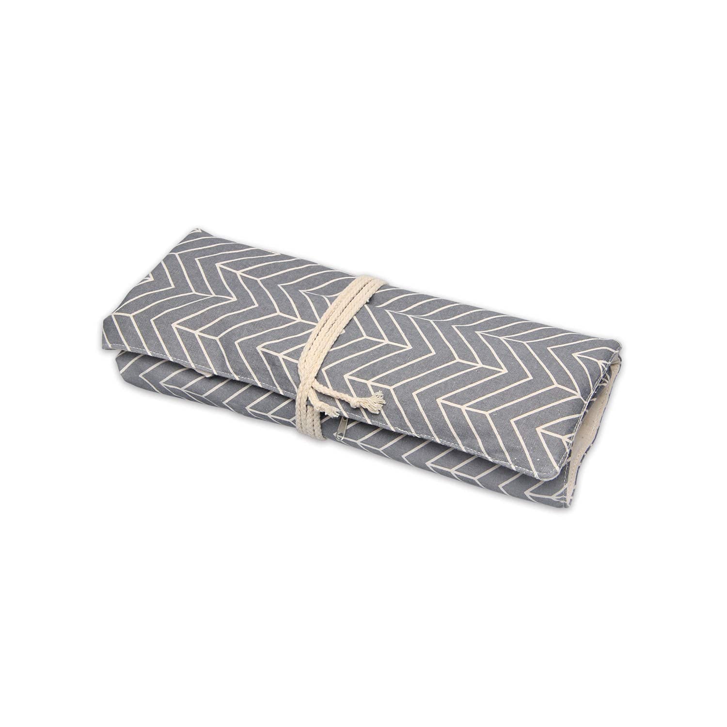 Teamoy Knitting Needles Holder Case (14 Inches) - Rolling Organizer for Straight & Circular Knitting Needles, Crochet Hooks & Accessories - Gray Storage Pouch for Knitting Projects at Home or Travel - No Accessories Included