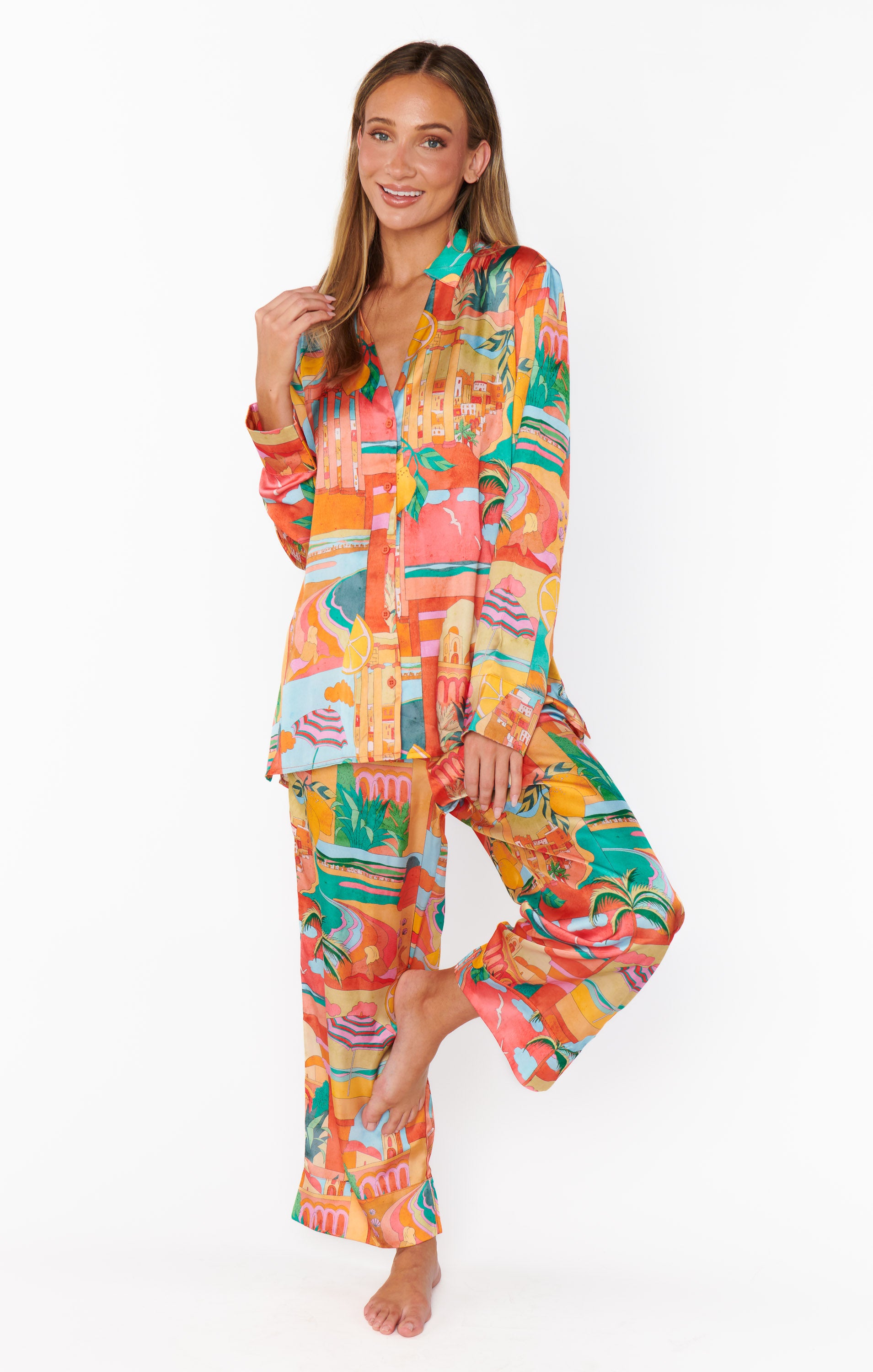 Early Night PJ Set - Postcards From Italia | Soft & Comfortable Sleepwear for Women | Perfect for Relaxing at Home or Travel
