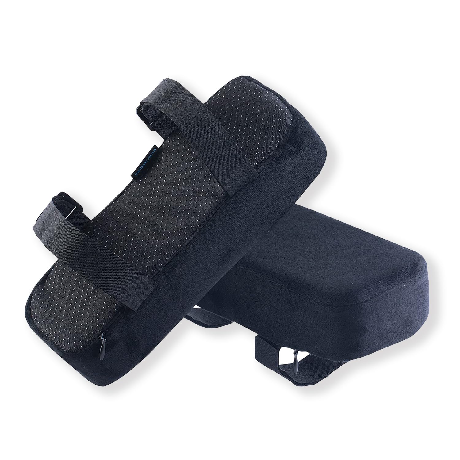 Memory Foam Armrest Covers for Office & Gaming Chairs - Pressure Relief Arm Chair Cushions, Set of 2 (Black) - Perfect for Home Office, Workstation & Long Computer Sessions