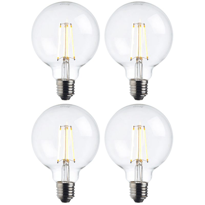 4 Pack E27 Warm White LED Filament Bulbs - Dimmable 7W Equivalent to 60W - Vintage Edison Style Lighting for Home, Cafe and Restaurant Decor