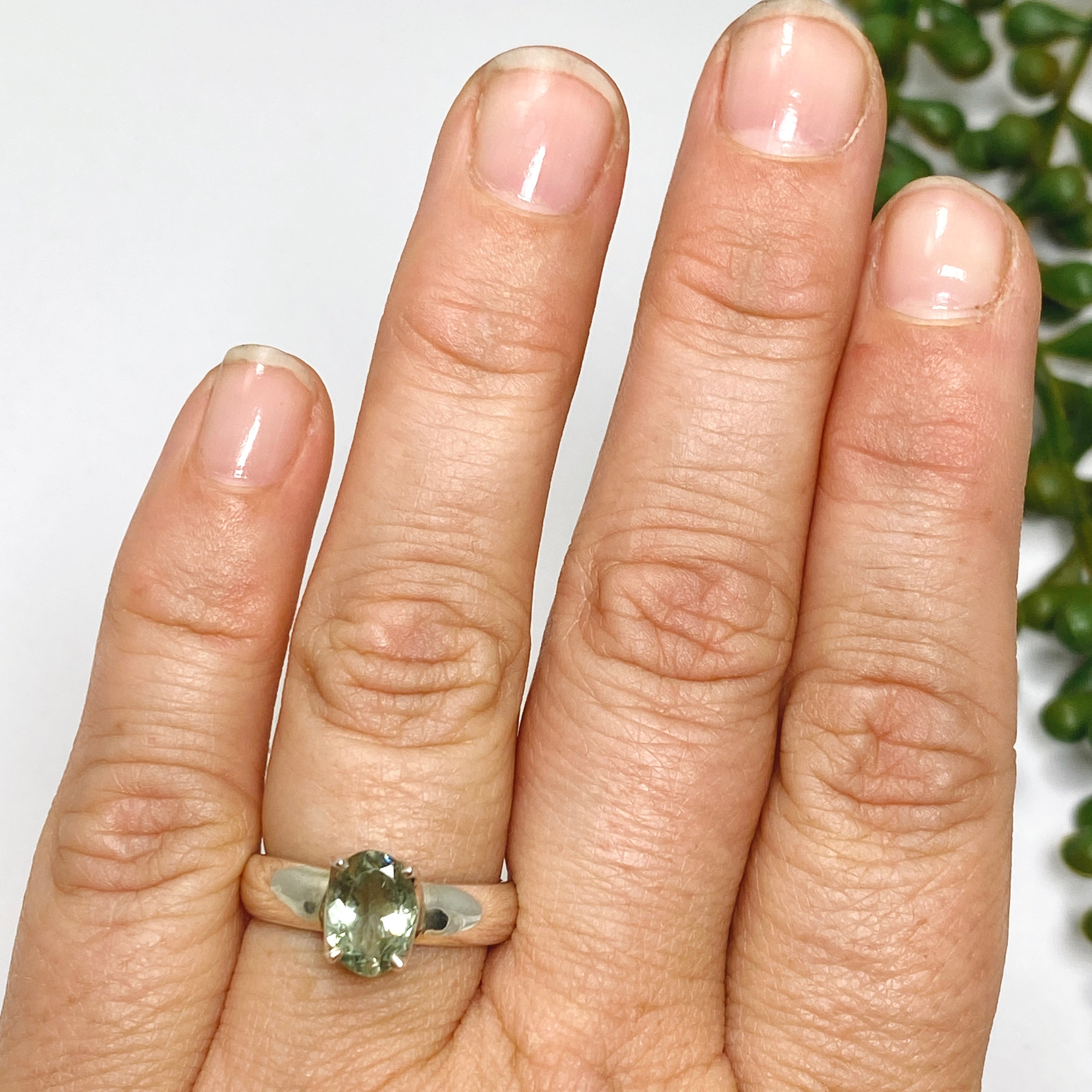 Green Tourmaline Oval Faceted Ring Size 7 - Natural Gemstone Jewelry for Women, Dainty Engagement or Promise Ring - Perfect for Weddings, Anniversaries & Special Occasions