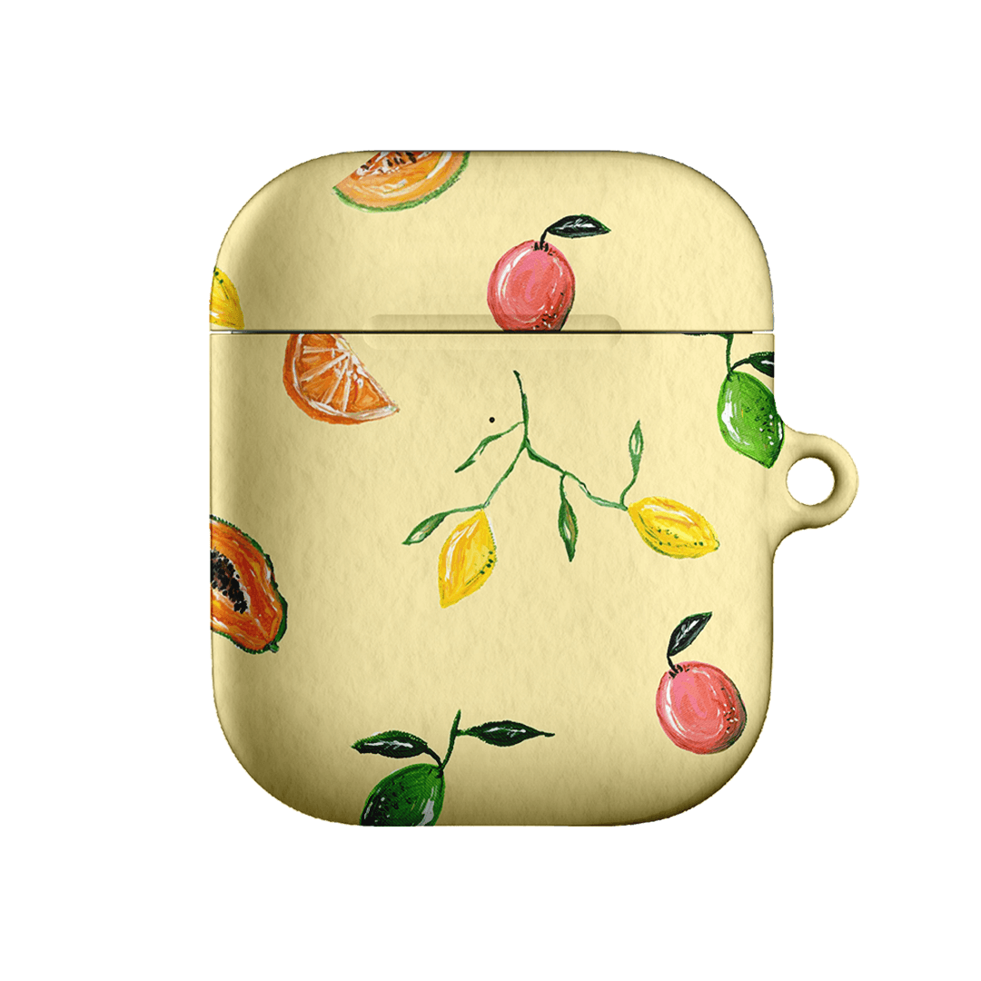 Golden Fruit AirPods Case - Cute Protective Cover for AirPods 1/2/3 & Pro - Durable Shockproof Silicone Case with Keychain - Perfect for Travel, Workout & Daily Use