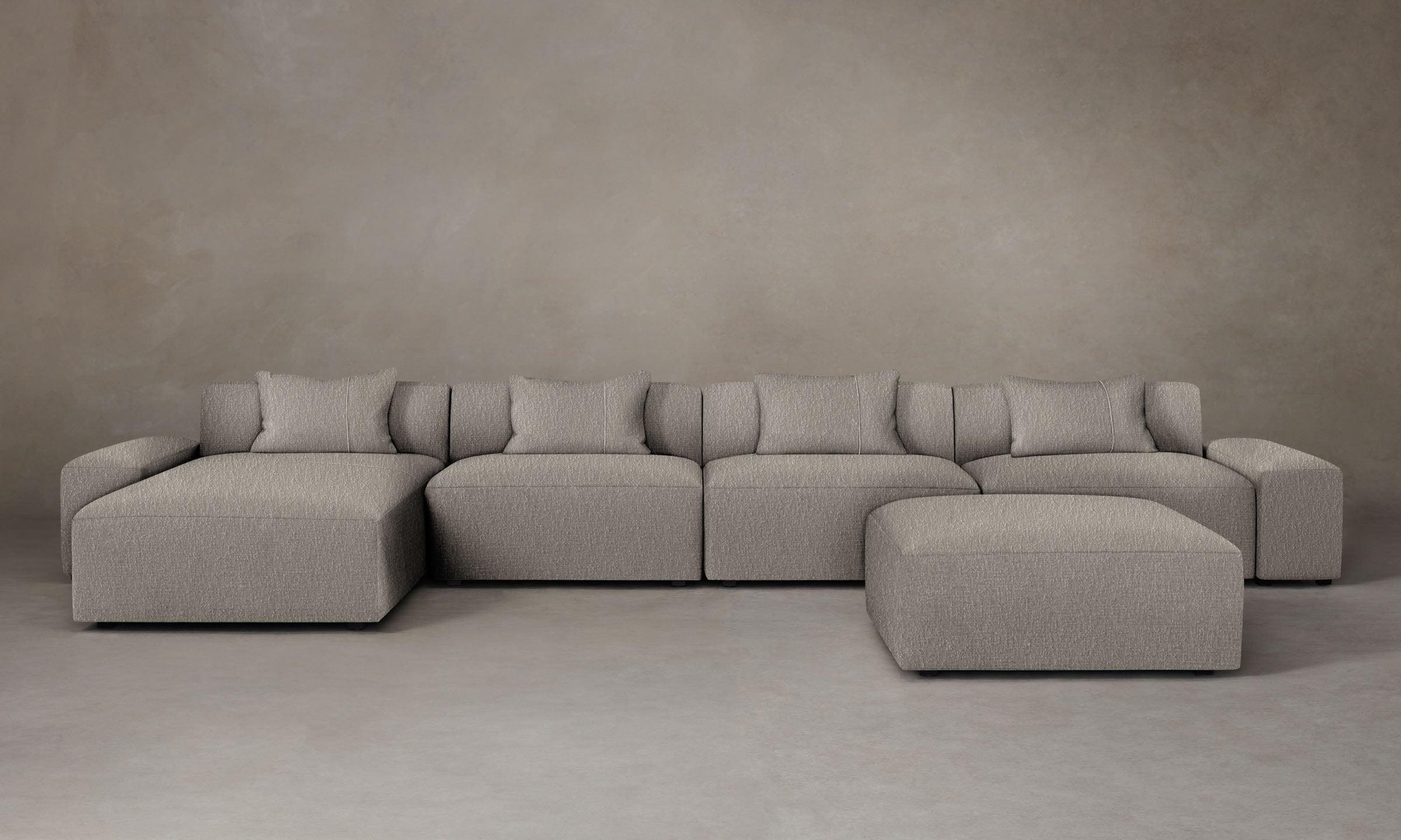 The Breuer Modular Sectional Sofa with Performance Bouclé Fabric - Modern Living Room Furniture for Home & Office Comfort