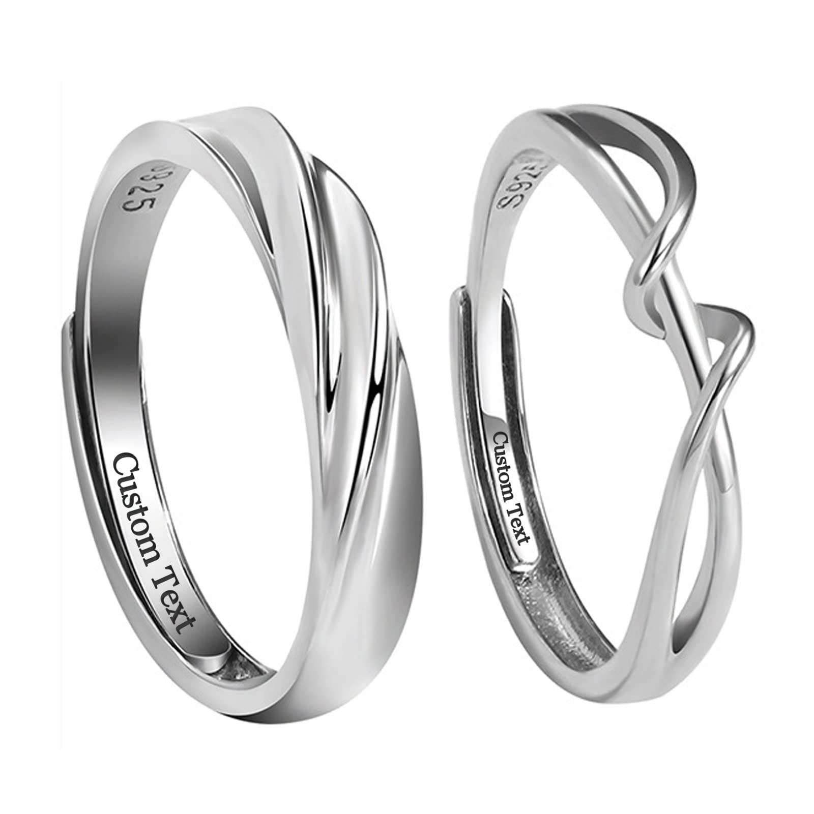 Bishilin 925 Sterling Silver Wedding Ring Set for Women - Elegant Crystal Promise Rings for Couples, Anniversary & Engagement Jewelry Gift - Perfect for Romantic Occasions, Proposals & Special Moments
