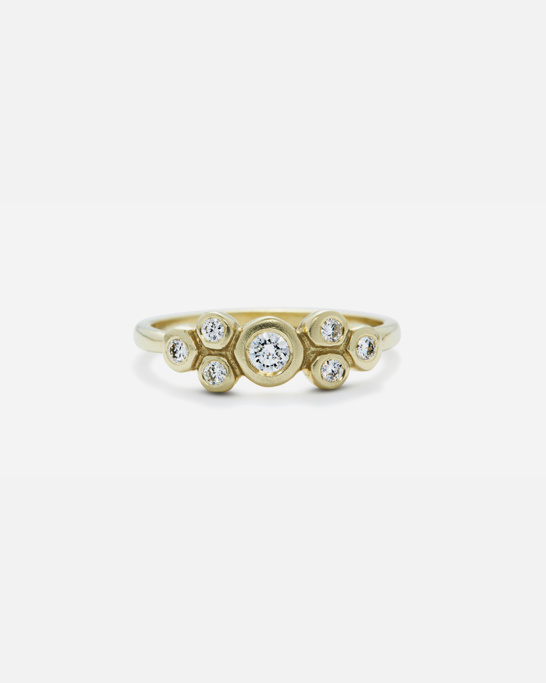 Bubble 2 White Diamond Ring - Elegant 14K Gold Solitaire Engagement Ring for Women | Perfect for Proposals, Anniversaries & Special Occasions