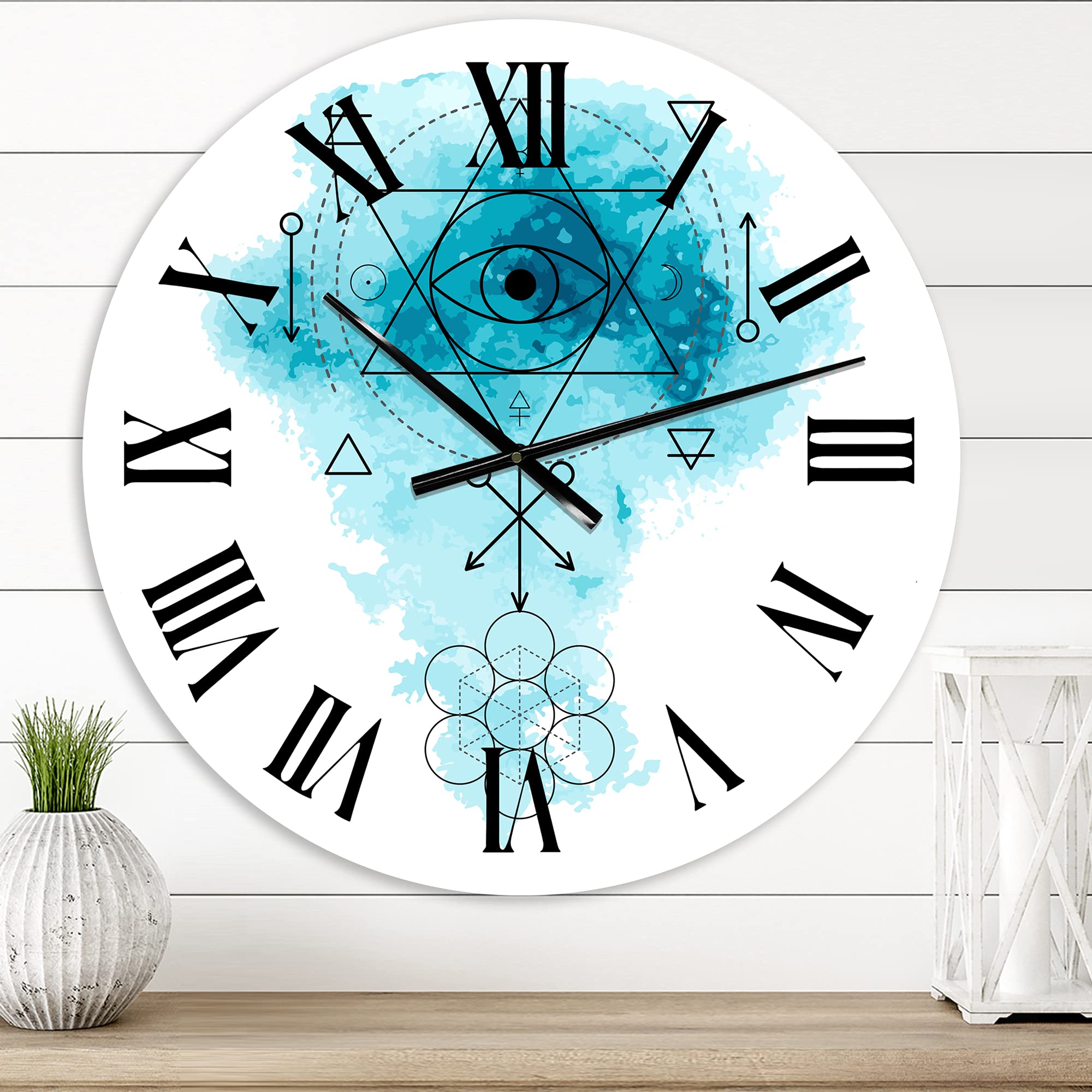 Bohemian & Eclectic Wall Clock - Sacred Geometry Design, Large Decorative Clock for Living Room, Bedroom & Office | Perfect for Home Decor & Gift Giving