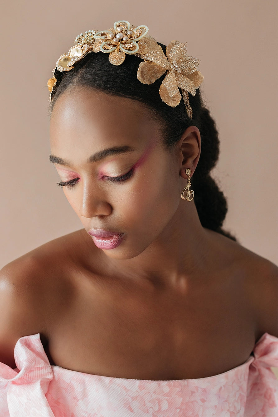 Golden Goddess Headband for Women - Elegant Hair Accessory for Parties, Weddings & Special Occasions | Boho Chic Style