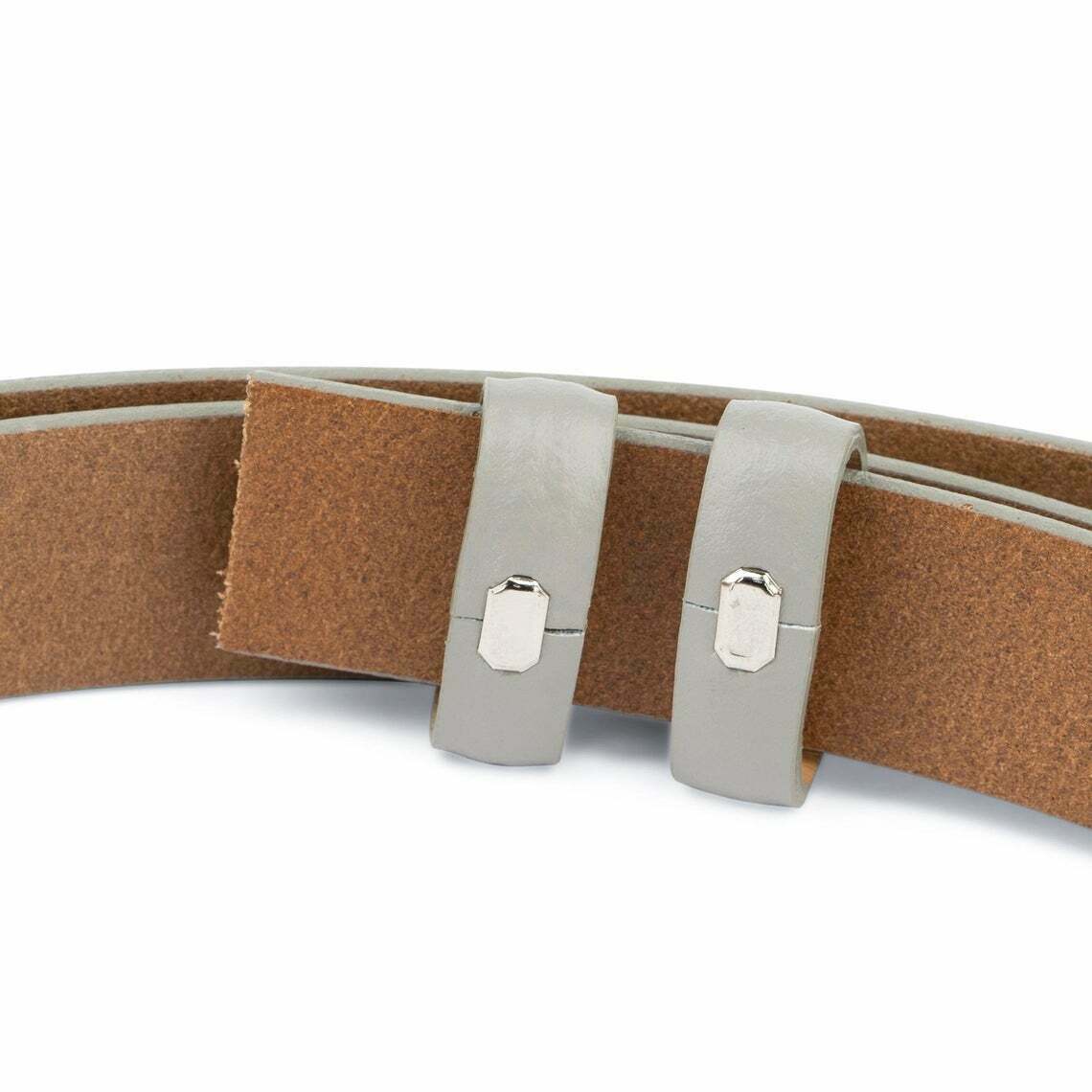 1 Inch Genuine Grey Leather Belt Strap - No Buckle Replacement for Dunhill Men's 25mm Belts | Premium Dress Belt Accessory for Business & Formal Occasions