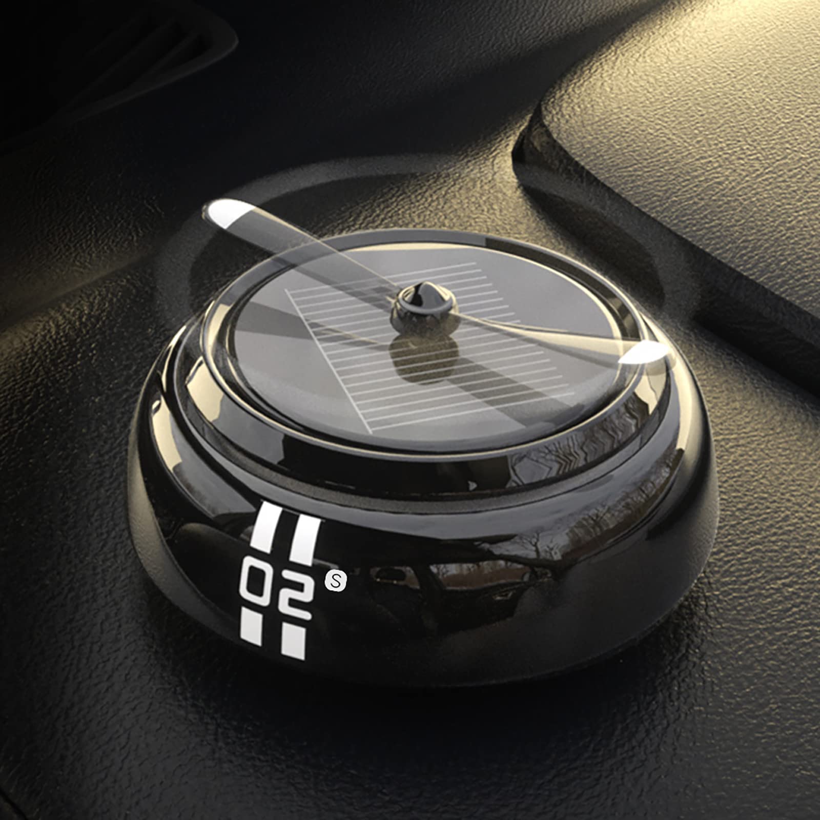 Solar Powered Rotating Car Air Freshener - Black Aromatherapy Diffuser & Auto Decor for Fresh Scent | Perfect for Cars, Trucks, SUVs & Office Spaces