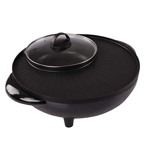 Electric Hot Pot Grill Indoor BBQ with Non Stick Coating - Easy to Clean Multi-Cooker for Cooking, Barbecue & Hot Pot at Home | Perfect for Family Gatherings, Parties & Camping Trips
