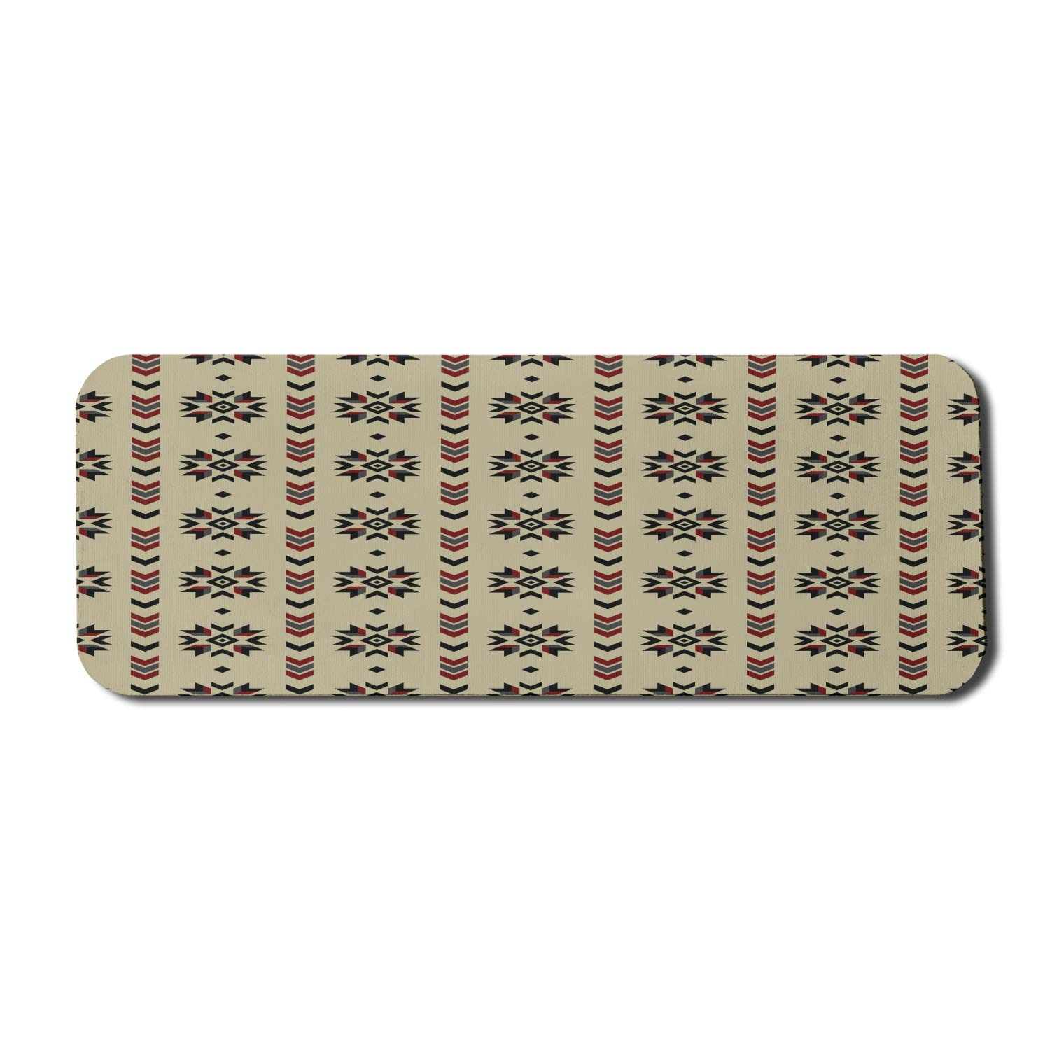 Ambesonne Ethnic Computer Mouse Pad - Chevron Geometric Stripes Artwork, Non-Slip Rubber Gaming Mousepad (31