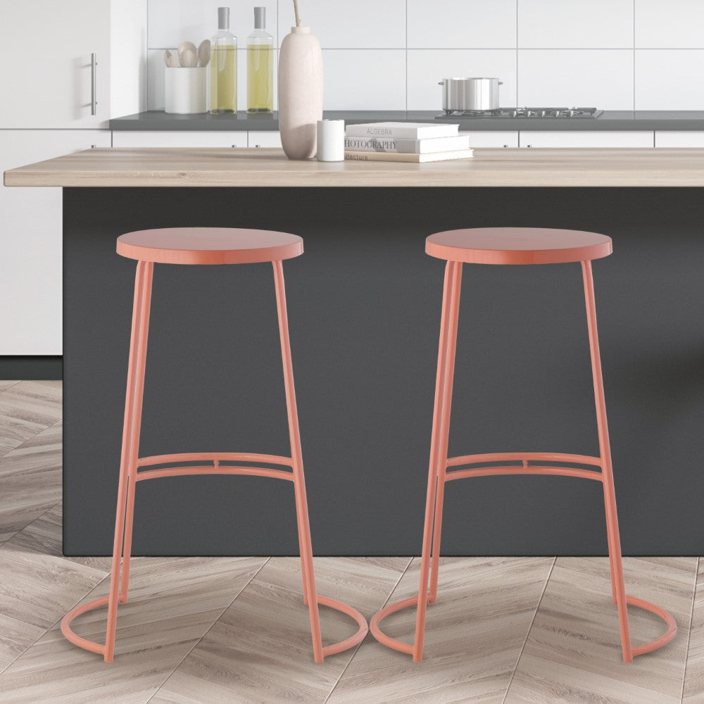 Modern Designer Iron Curved Backless Bar Stool - 28.75