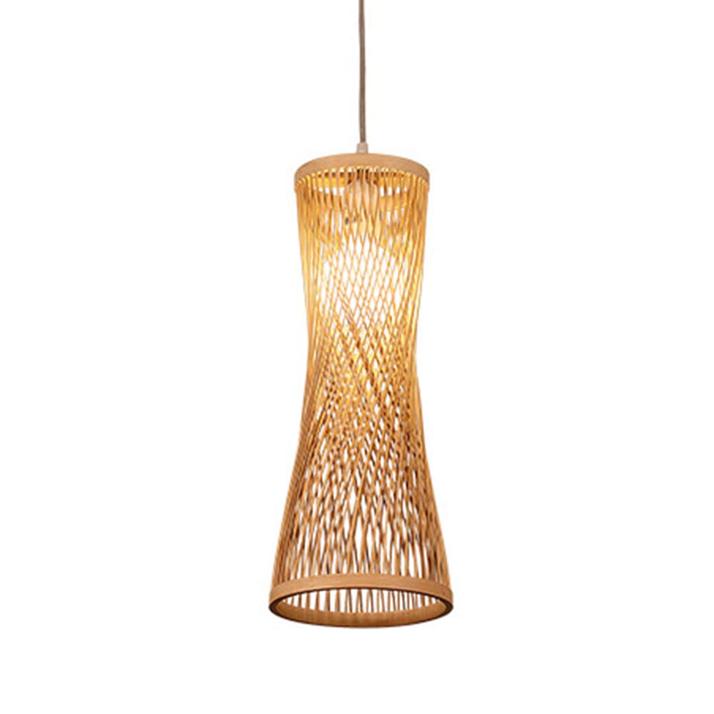 Hand-Woven Bamboo Pendant Light - Natural Rattan Wicker Lampshade, Eco-Friendly Woven Hanging Lamp for Kitchen, Dining Room, Bedroom, Farmhouse & Tea House - Perfect for Boho, Rustic & Coastal Decor Styles