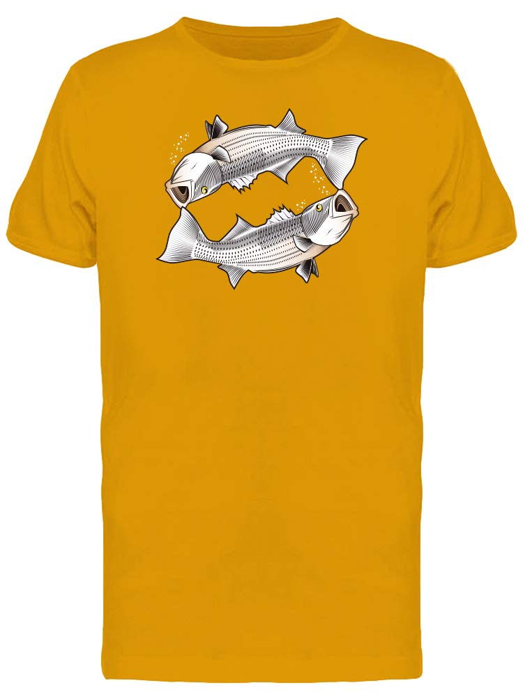 Men's Twin Striped Bass T-Shirt - Soft Cotton Casual Tee for Everyday Wear & Outdoor Activities