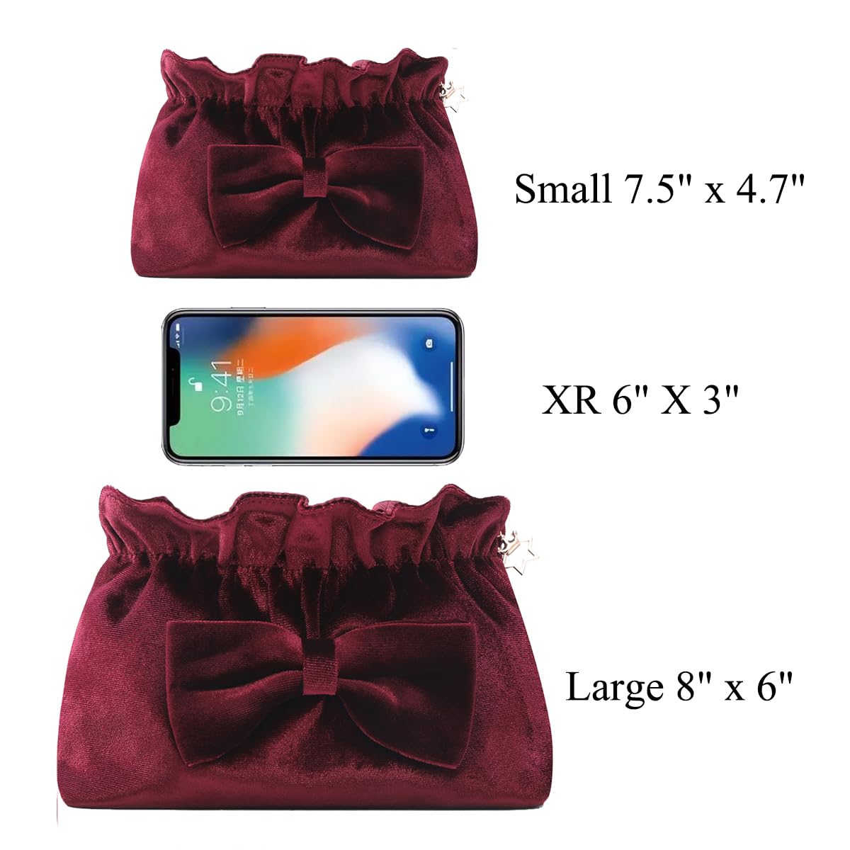 Velvet Makeup Bag for Women - Soft Zippered Cosmetic Pouch, Travel Toiletry Organizer | Perfect Gift for Birthday, Christmas, Valentine's Day | Great for Daily Use, Traveling, and Gifting