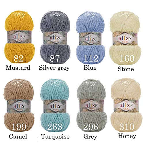 Alize Softy Plus Acrylic Knitting Yarn - 9 Balls (9 skn) for Baby Clothes & Accessories | Ultra Soft Baby Yarn for Knitting, Crochet, Blankets & DIY Crafts