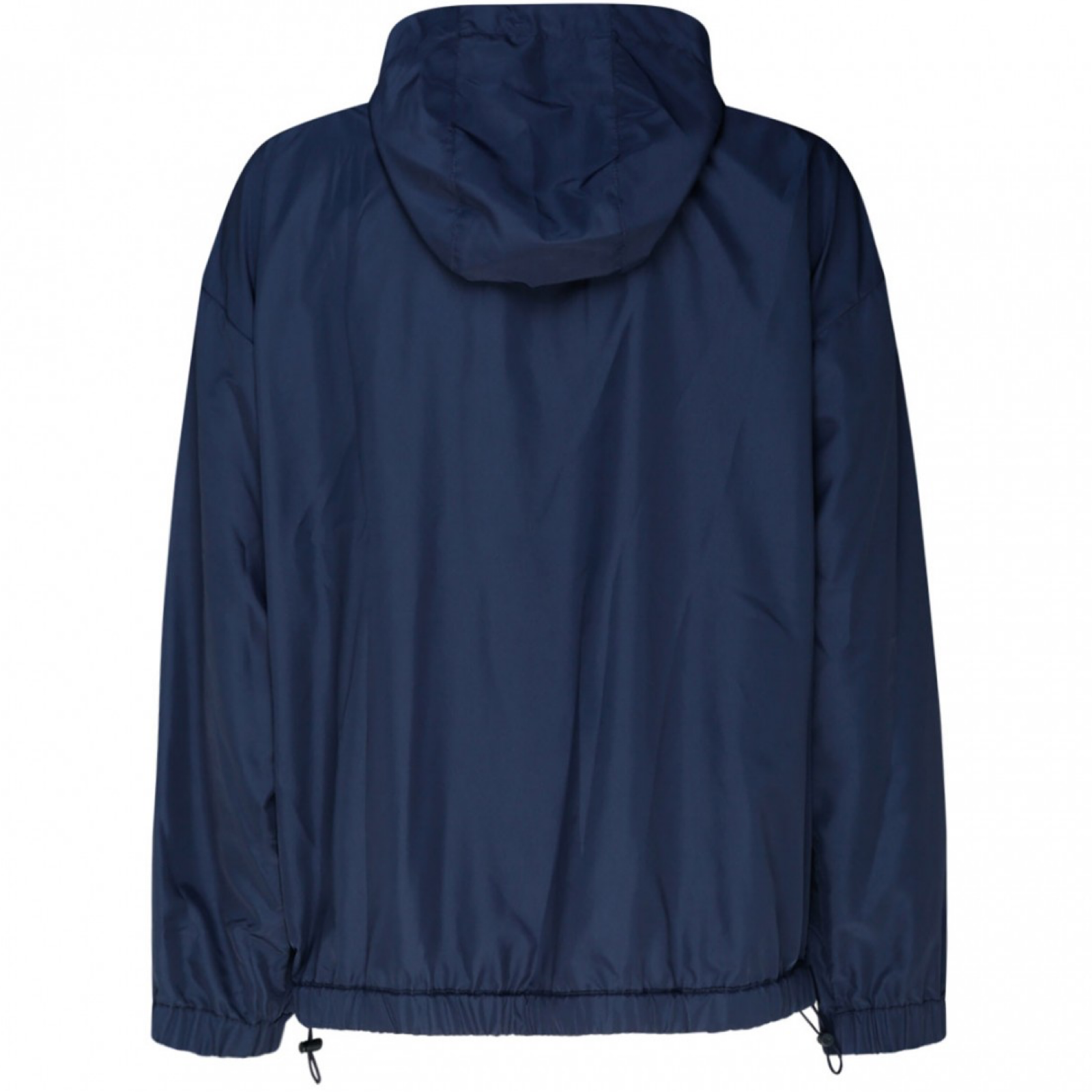 Dolce & Gabbana Men's Navy Blue Plaque Hooded Windbreaker Jacket - Lightweight Waterproof Outdoor Coat for Running, Hiking & Travel