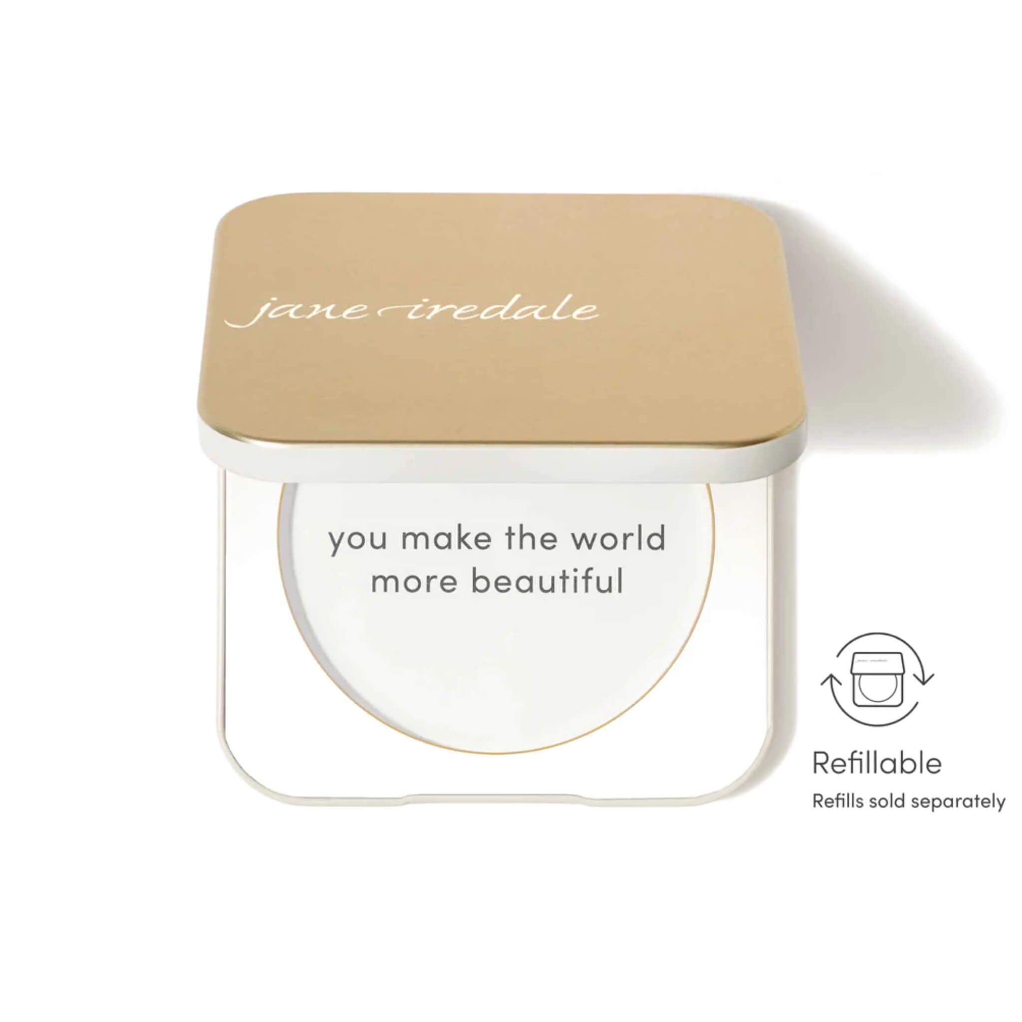 Refillable Gold Compact Mirror - Portable Touch-Up Makeup Case for On-the-Go | Perfect for Travel, Purse & Everyday Beauty Essentials