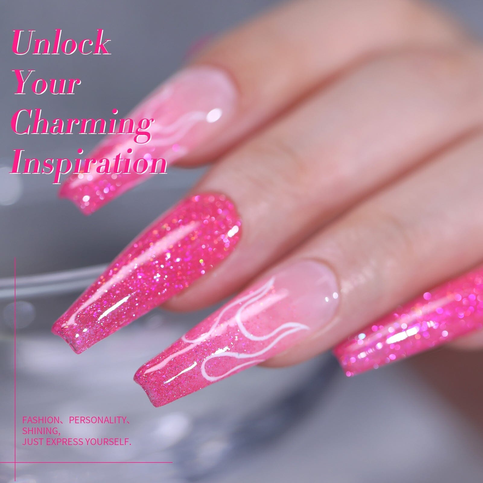 Reflective Gel Polish Set with Mica Flakes - Neon #02 (7ml) for Nail Art & DIY Manicures - Perfect for Salon, Home Use & Special Occasions