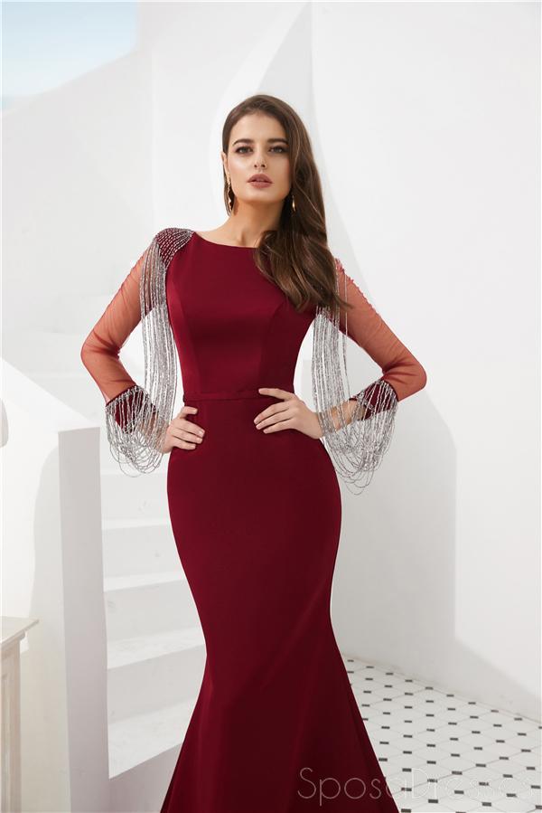 Elegant Black Mermaid Prom Dress with Long Sleeves - Formal Evening Gown for Homecoming, Ball & Special Occasions | Perfect for Prom Night, Wedding Guest & Cocktail Parties