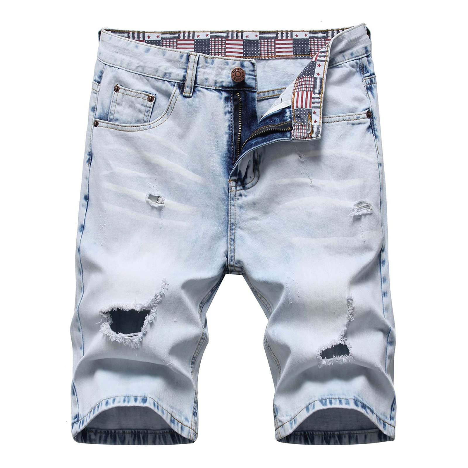 QWENTMTNTY Men's Slim Loose Retro Distressed Jeans - Vintage Streetwear High Waisted Casual Pants for Summer | Perfect for Urban Fashion, Hipster Style & Everyday Wear