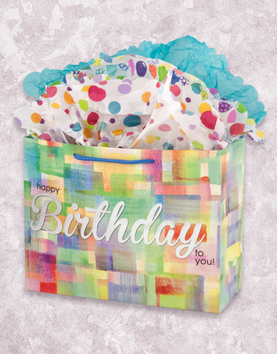 Abstract Watercolor Birthday Gift Bags - Elegant Party Favor Bags for Birthdays, Baby Showers & Special Occasions | Perfect for Gift Wrapping, Party Decorations & Event Favors