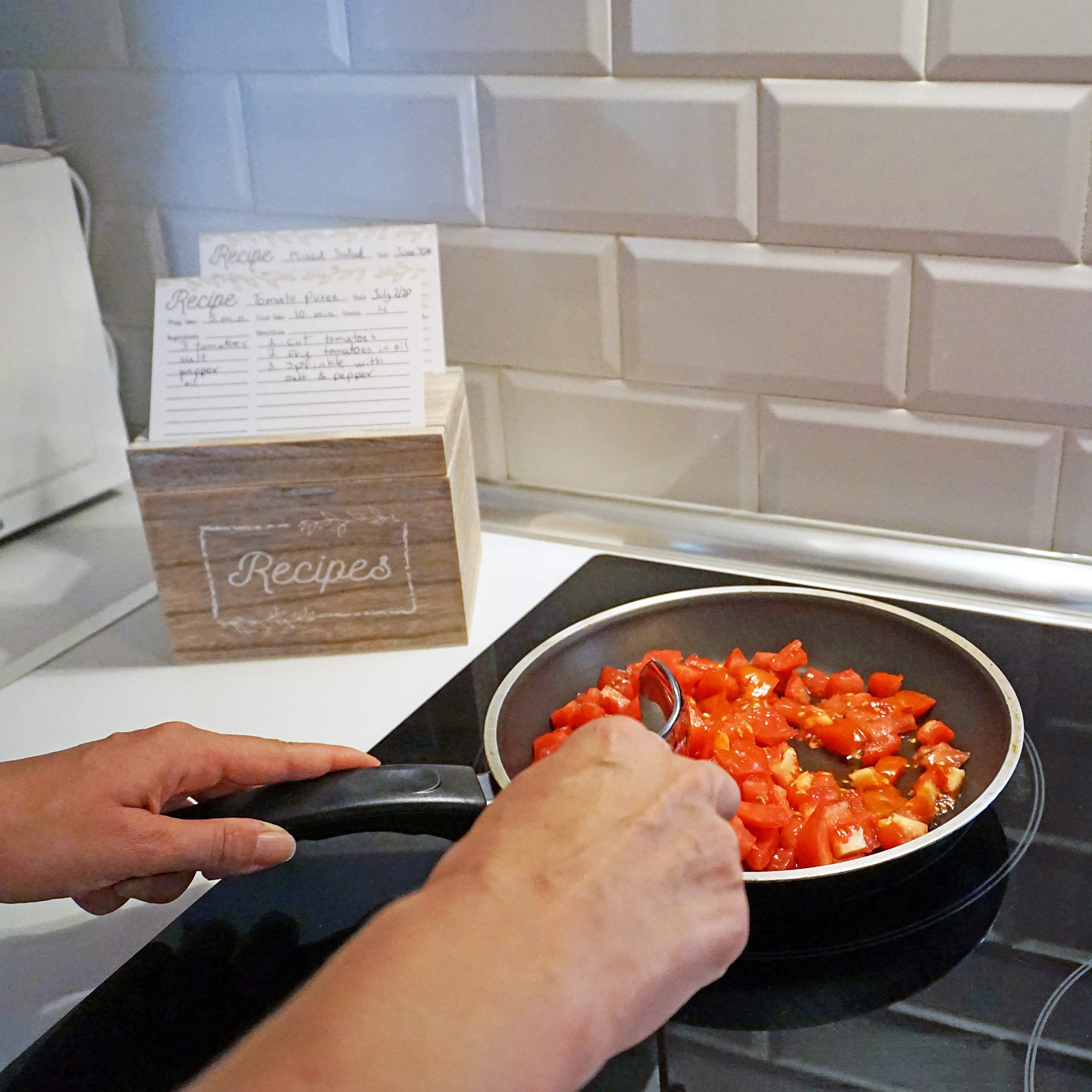 Rustic Recipe Cards 4x6 Inches (50 Pack) - Double Sided Index Cards with Floral Design for Kitchen, Cooking & Meal Planning - Perfect for Handwritten Recipes & Gift Giving