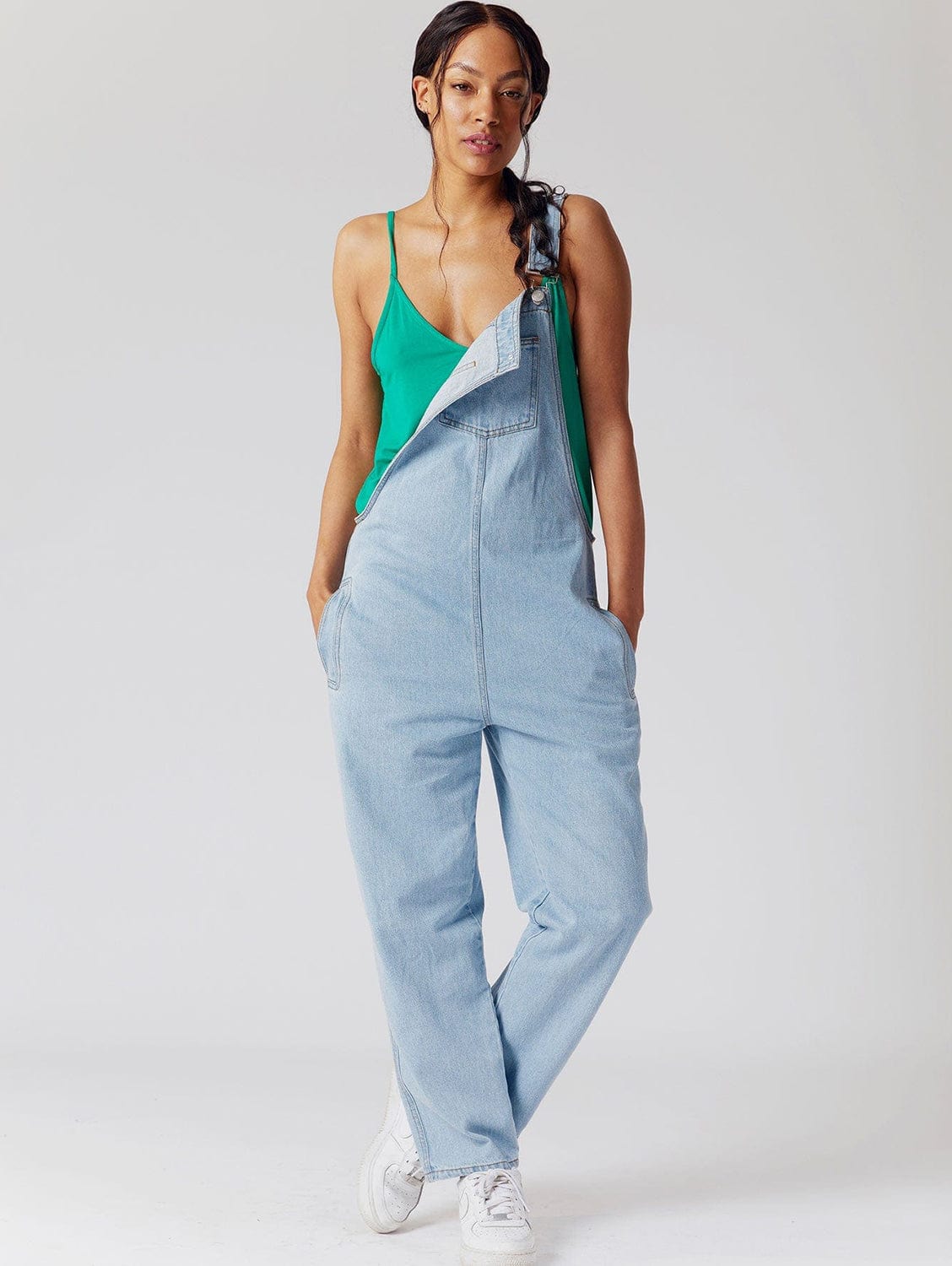 Joy Organic Cotton Denim Dungarees for Women - Light Blue Wash Comfortable Overalls | Perfect for Casual Wear, Gardening & Outdoor Activities