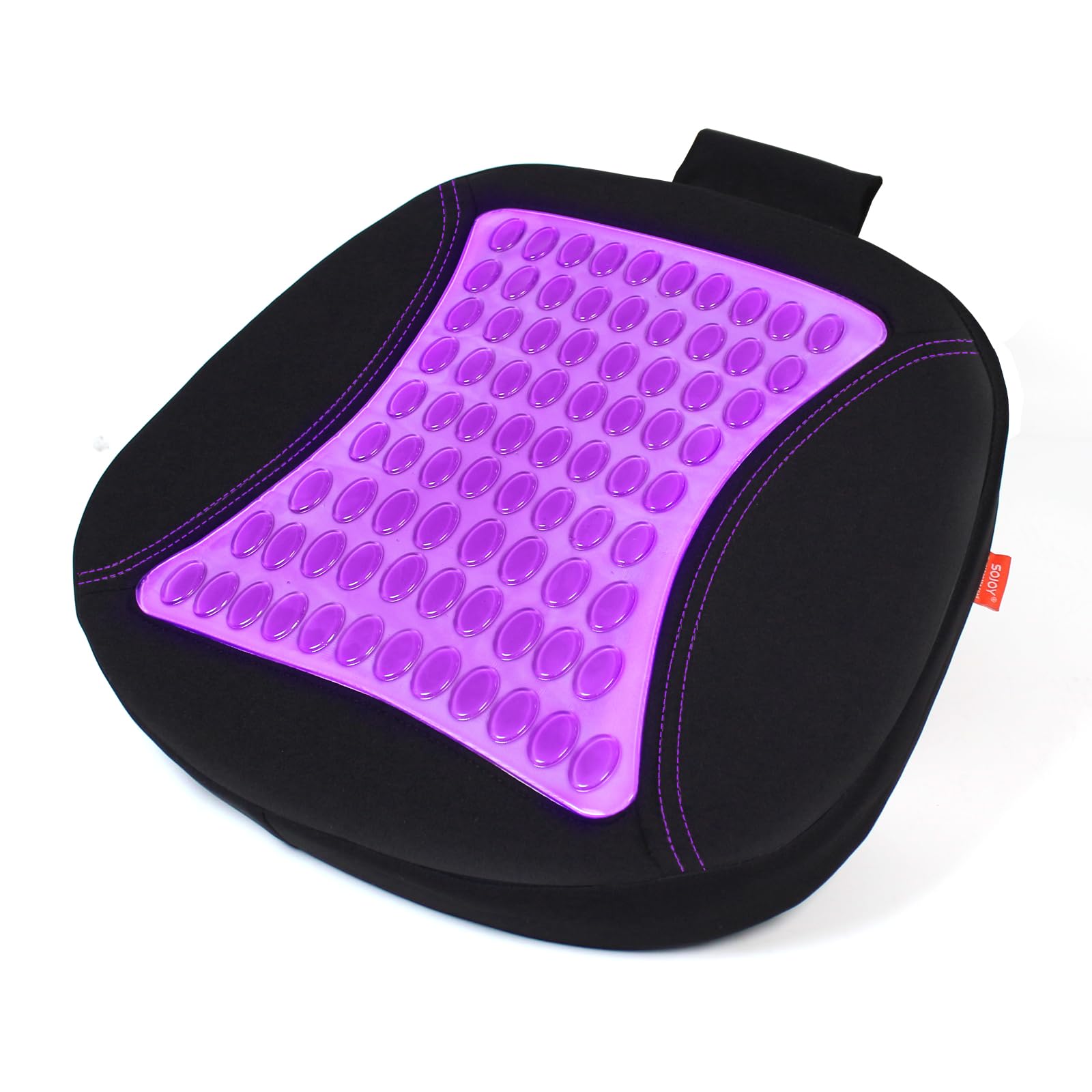 Sojoy Purple Cooling Gel Seat Cushion - Memory Foam Office Chair Pad for Back Pain, Sciatica & Tailbone Relief - Ergonomic Support for Office Chairs, Wheelchairs, Car & Truck Seats - Perfect for Long Sitting, Work from Home & Driving Comfort