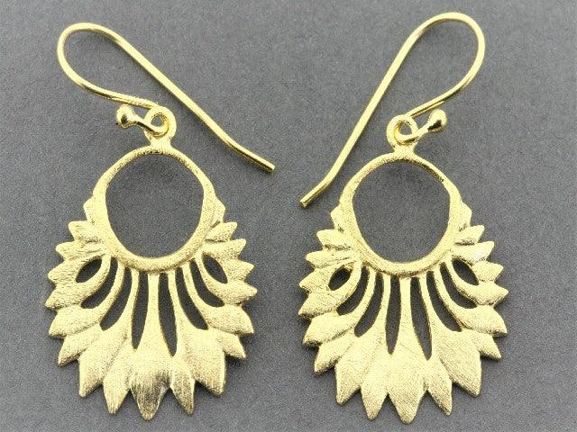 22K Gold Over Silver Feather Drop Earrings for Women - Elegant Diva Style Jewelry for Parties, Weddings & Special Occasions