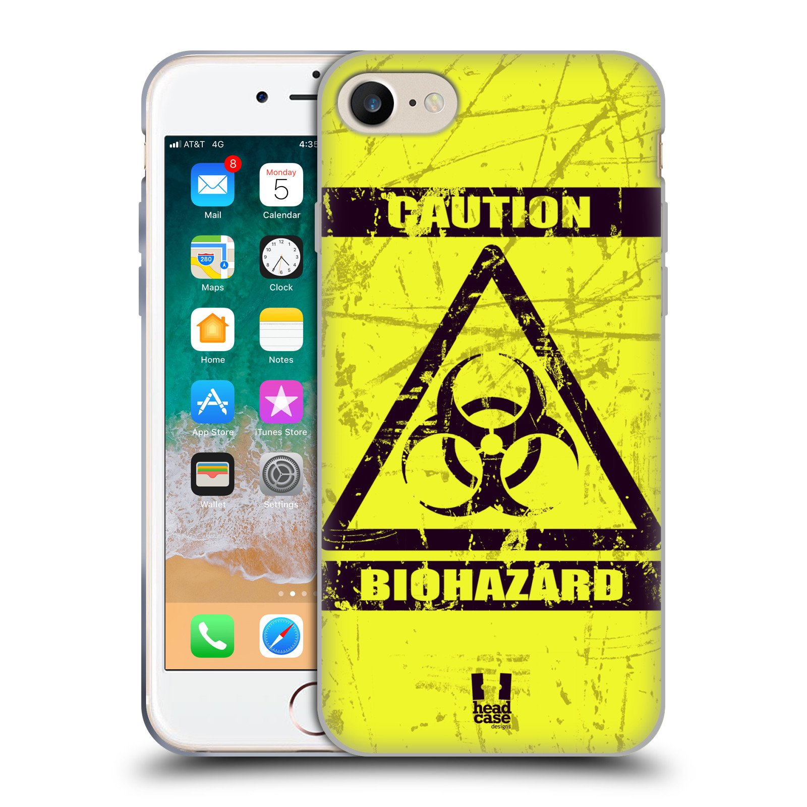 Bio Hazard Symbols Soft Gel Phone Case for Apple iPhone 7/8/SE 2020 & 2022 - Shockproof Protective Cover with Unique Design - Perfect for Everyday Use, Work & Outdoor Activities