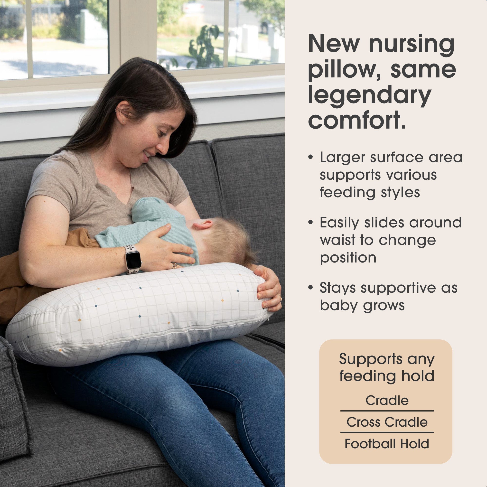 Boppy Original Nursing Pillow and Infant Support - Perfect for Breastfeeding, Bottle Feeding & Tummy Time - Soft, Comfortable & Ergonomic Design for Newborns & Babies