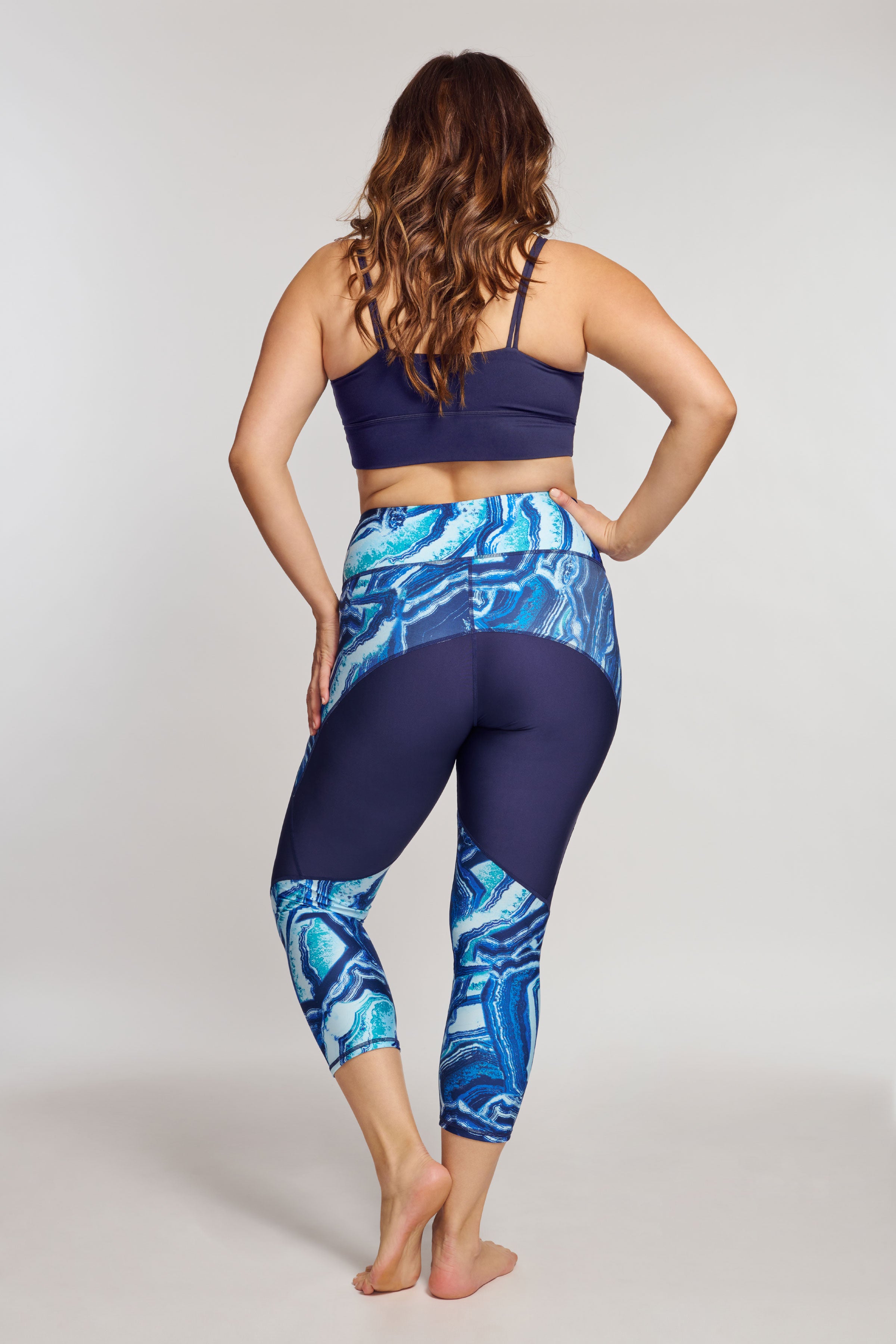 High Waisted Slimming Capri Leggings for Women - Tummy Control Workout Yoga Pants in Agate Color - Perfect for Gym, Running & Casual Wear