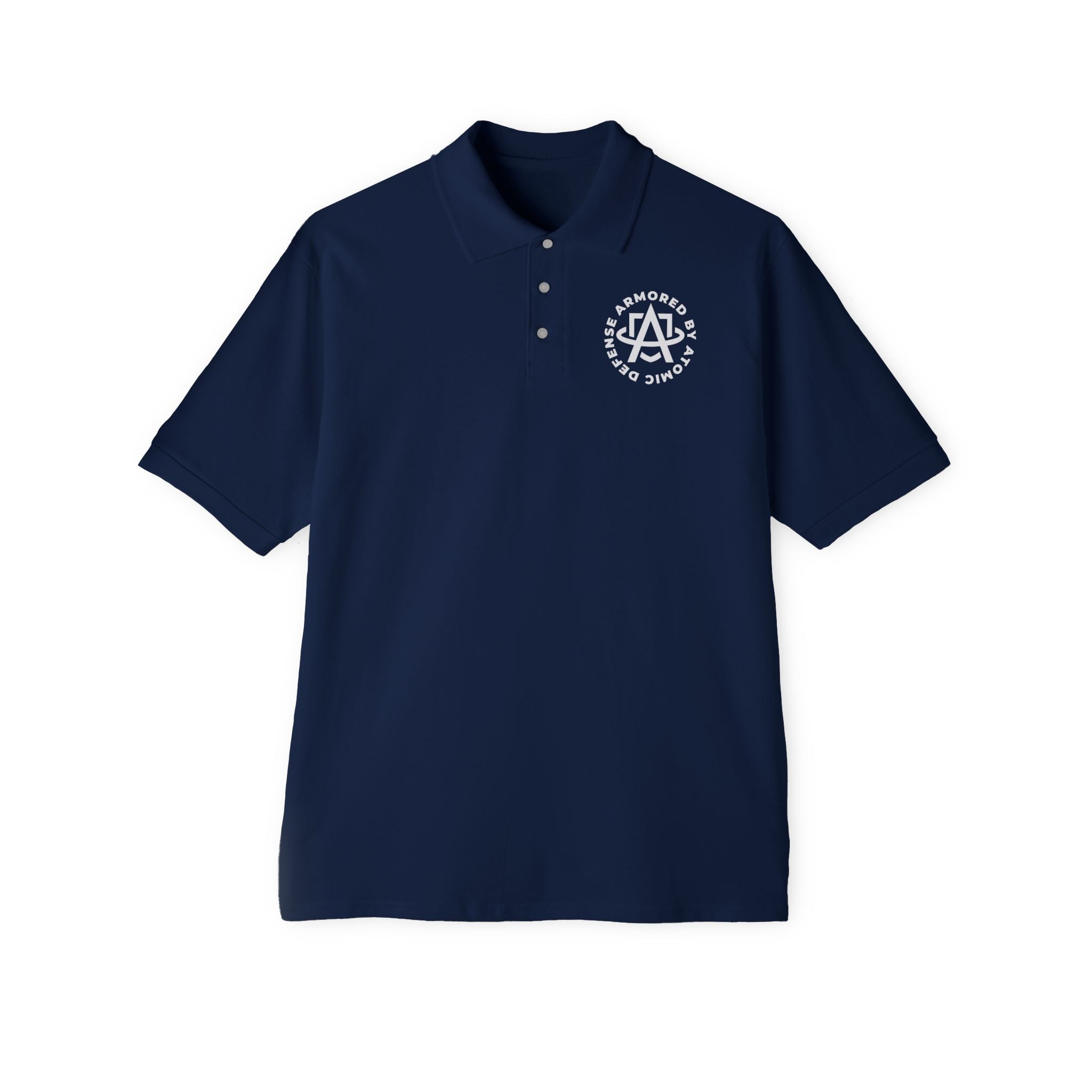 Atomic Defense Men's Performance Piqué Polo Shirt - Moisture Wicking, Breathable & Comfortable for Golf, Tennis & Casual Wear