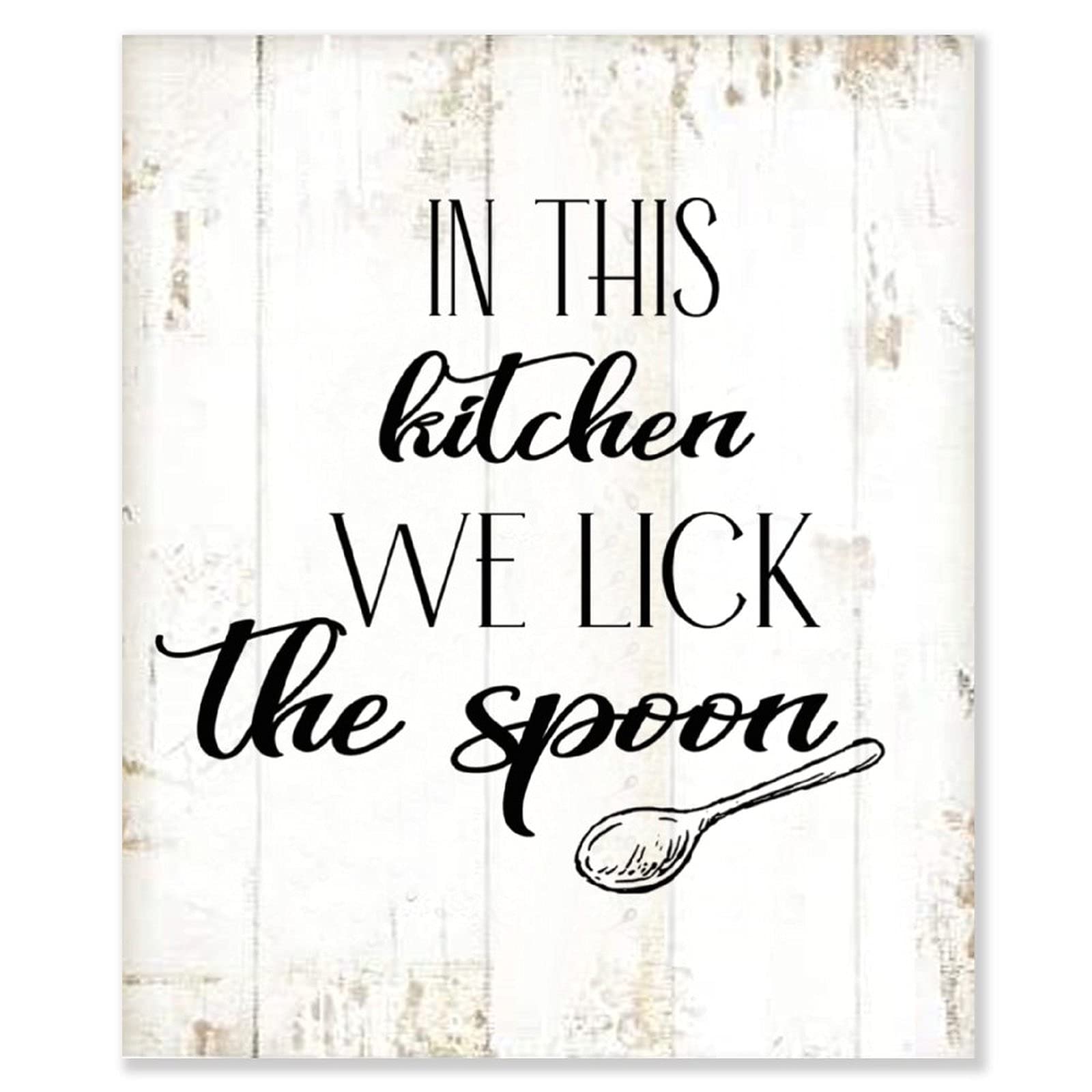 Vintage Wooden Spoon Sign - Funny Farmhouse Kitchen Decor for Halloween & Christmas