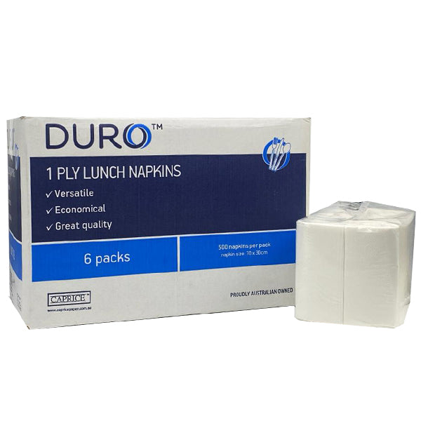 Premium Caprice Duro Lunch Napkins 1/8 GT Fold 1-Ply 300mm x 300mm (12