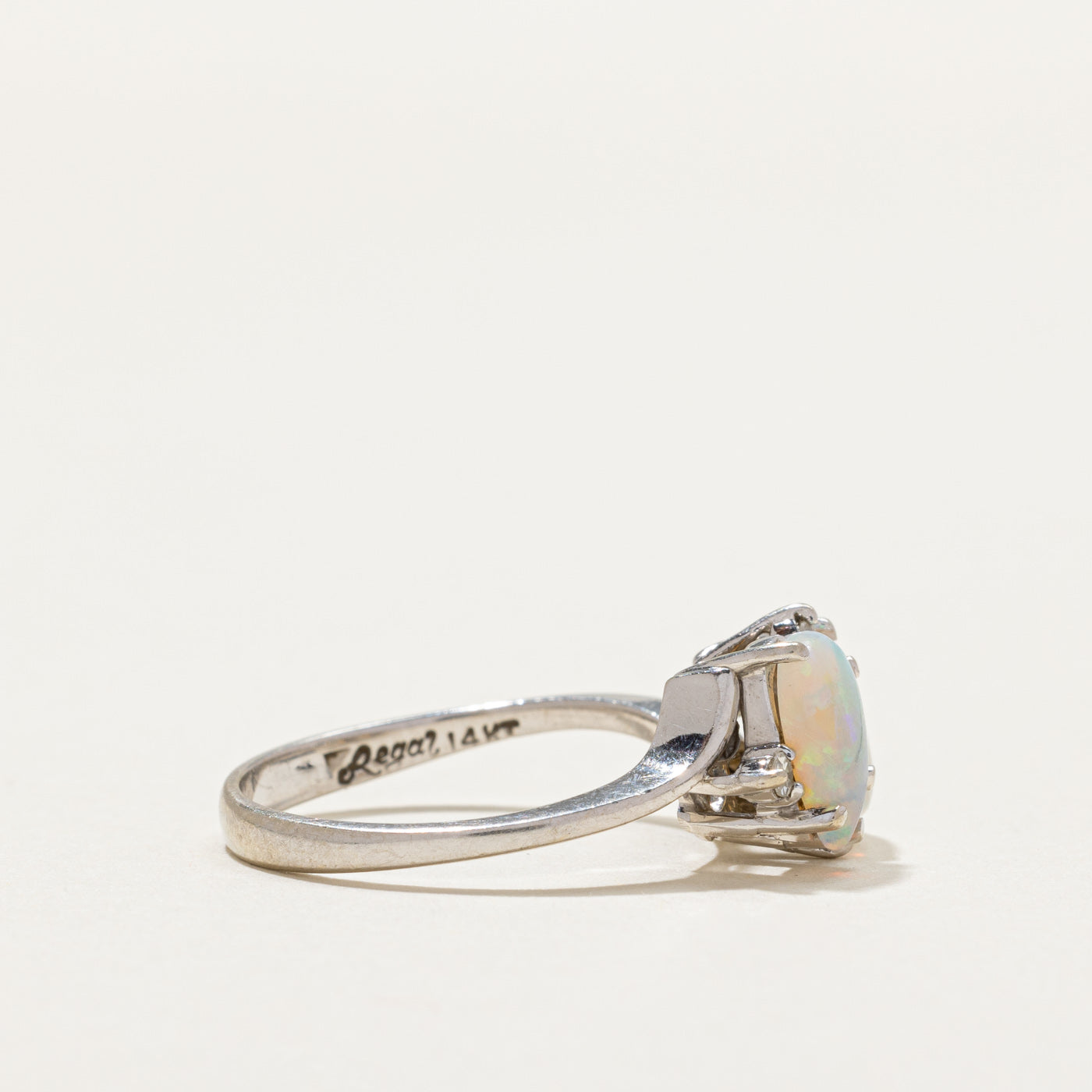 Toi et Moi Pear Opal & Diamond Ring - 0.80ctw Opal & 0.08ctw Diamond - Size 7 - Elegant Engagement, Anniversary, or Gift Jewelry for Women