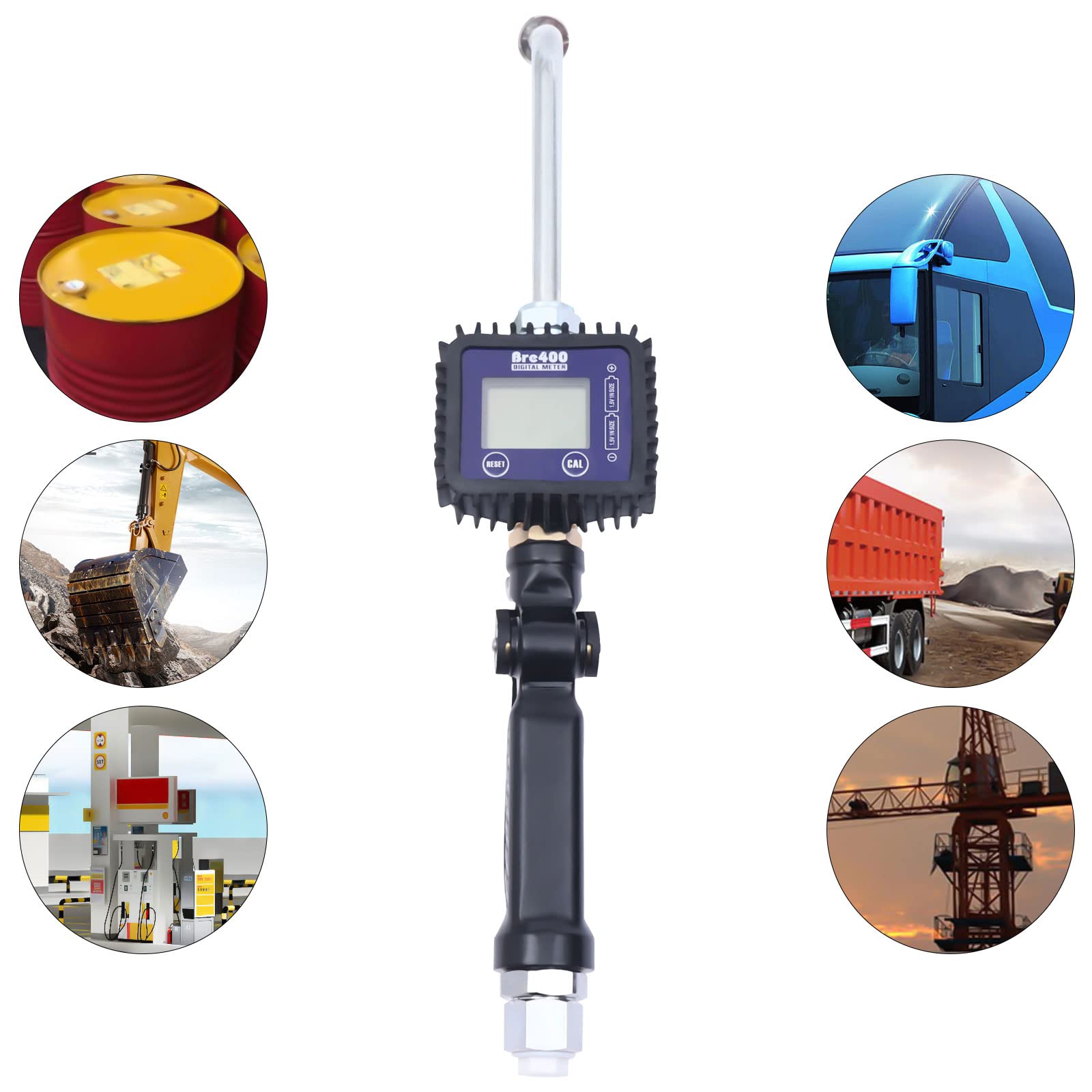 Digital Oil Dispensing Nozzle with Flow Meter - 0.5-50MPA Spout Oil Control Valve, Oil Gun & 2 Batteries (US Stock) | Perfect for Gas Stations, Auto Shops & Industrial Fuel Transfer
