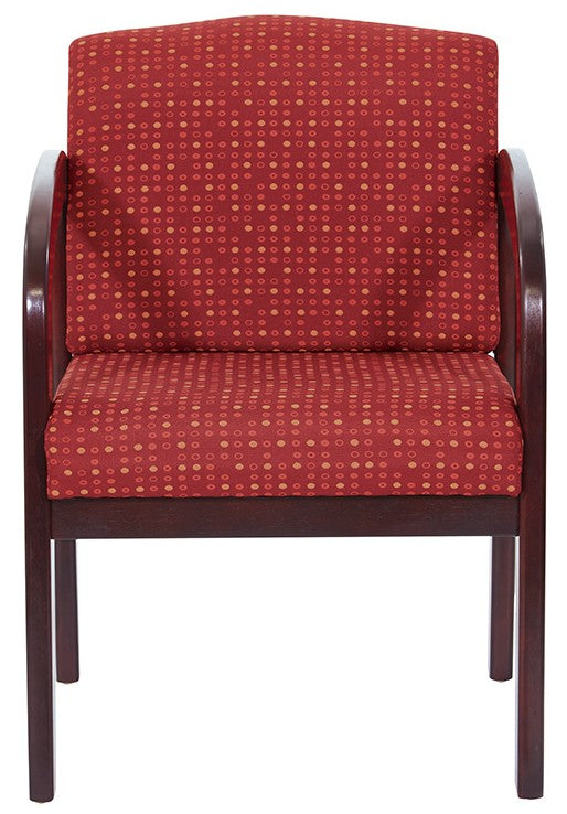 Premium Mahogany Finish Wood Visitor Chair [WD383] - Elegant Office Seating for Guests & Reception Areas
