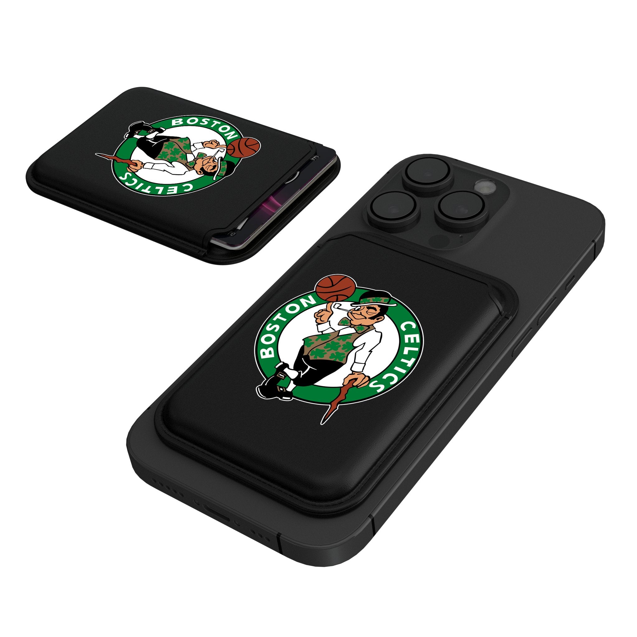 Boston Celtics Logo Black Magnetic Credit Card Holder Wallet - Perfect for NBA Fans, Game Days & Everyday Use