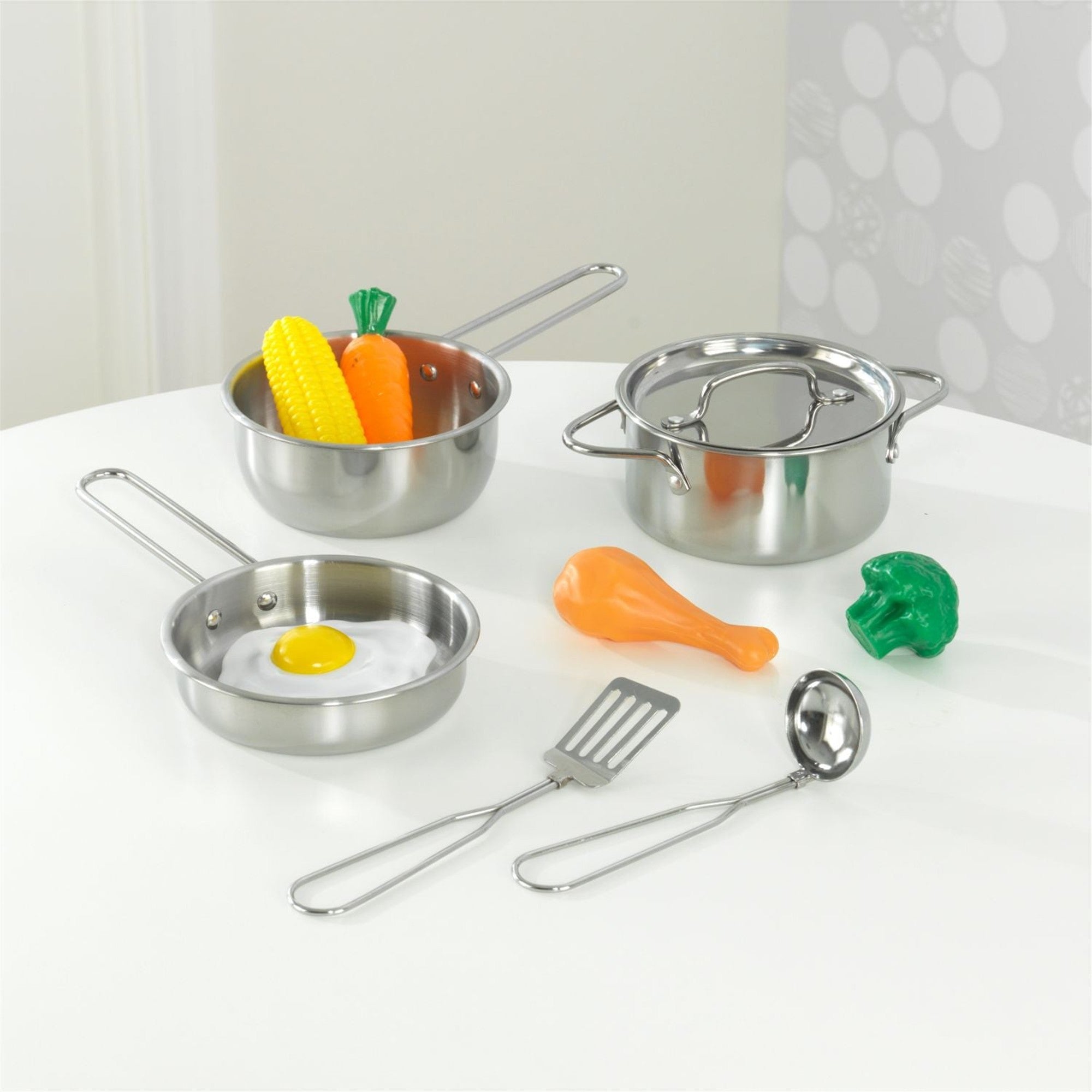 KidKraft Deluxe Wooden Cookware Playset with 30+ Pretend Food Pieces - Perfect for Kids Kitchen Role Play & Pretend Cooking Games