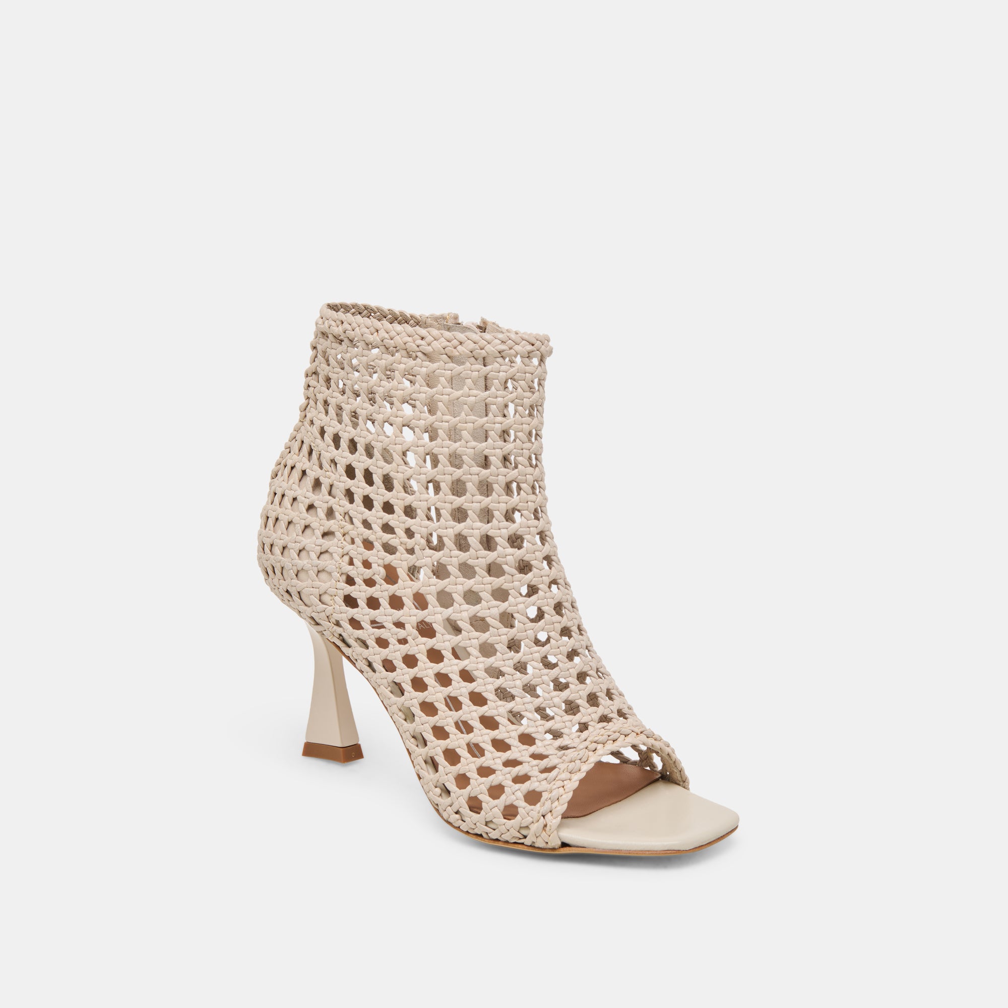 QUIN Women's Heels - Bone Woven Leather High Heel Shoes for Women | Comfortable Dress Pumps for Office, Party & Special Occasions