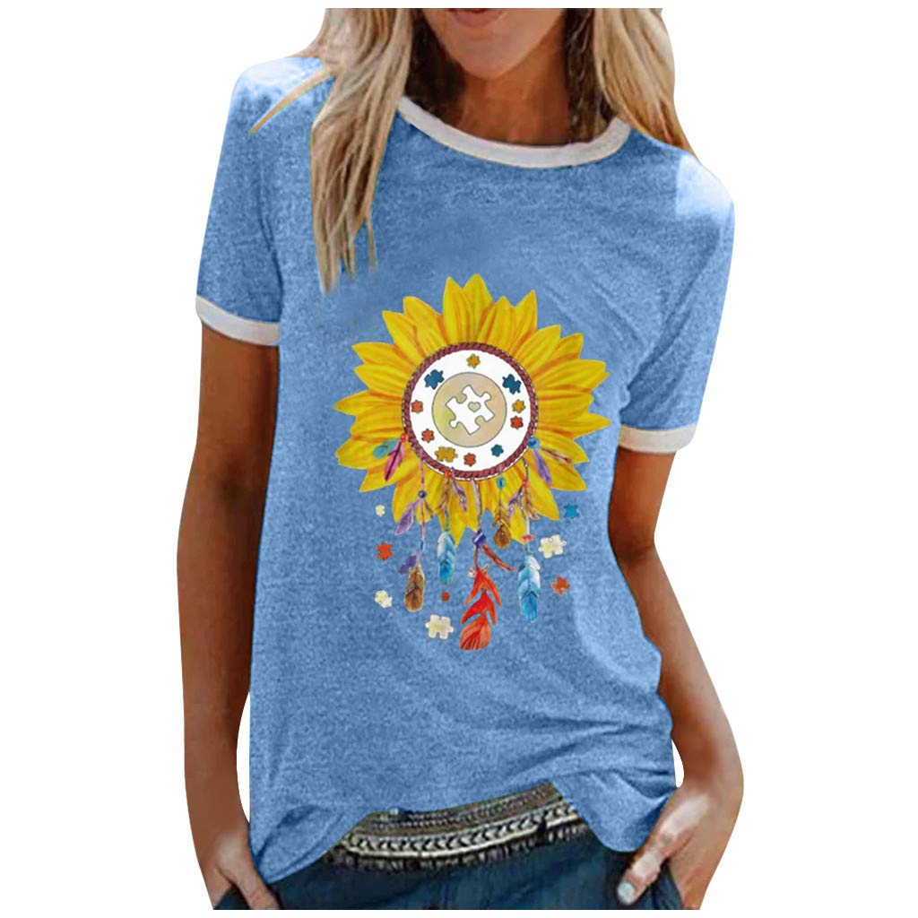 Smooto Women's Casual Summer Tank Tops - Loose Fit Half Sleeve Tunic Blouse with Spaghetti Straps (Blue, Size L) | Perfect for Beach, Yoga & Everyday Wear