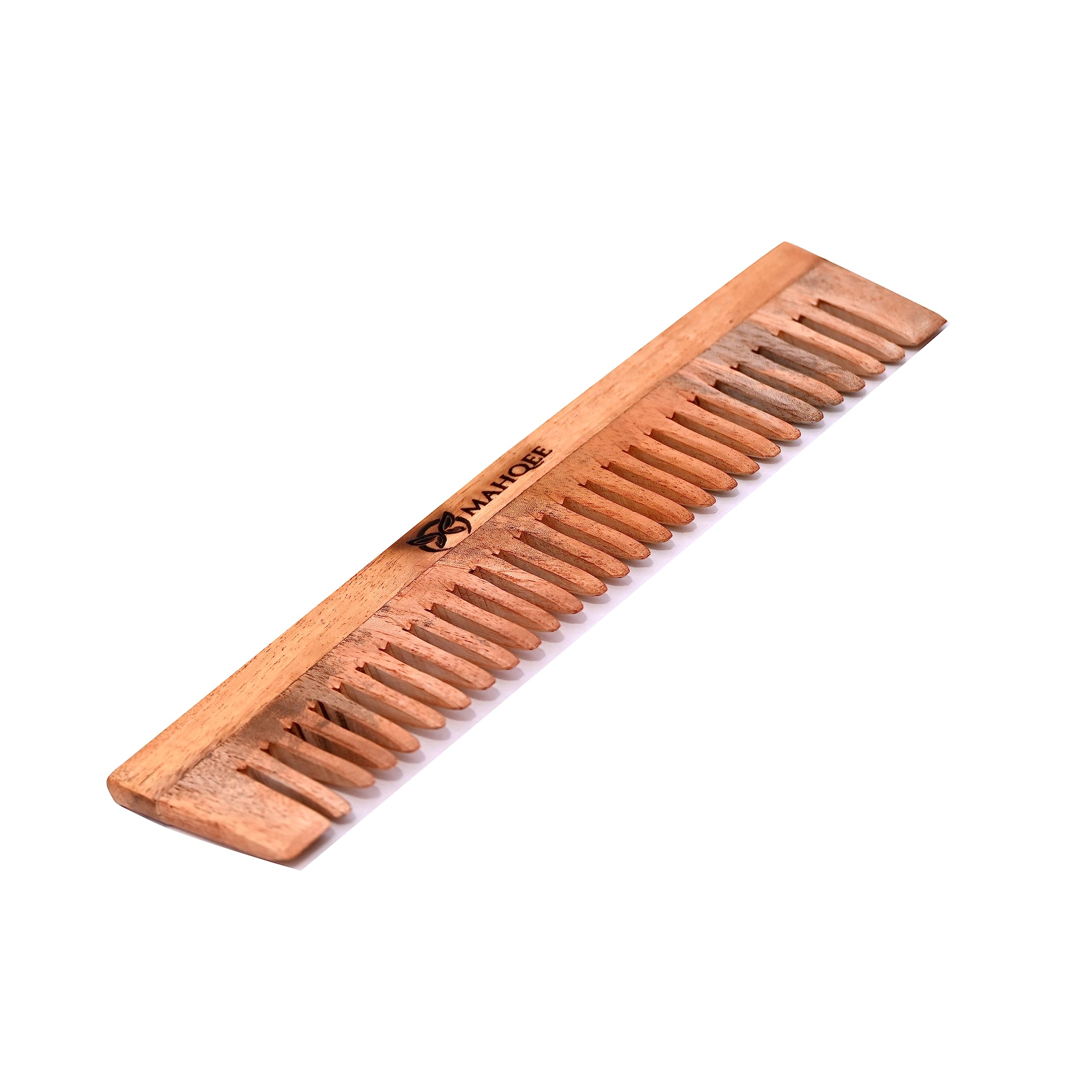 MAHQEE BEAUTY CARE Neem Wood Comb for Hair Growth & Scalp Care - Anti Hair Fall, Dandruff Control & Gentle Detangling - Natural Wooden Wide Tooth Comb for Women & Men - Perfect for Daily Hair Care & Styling