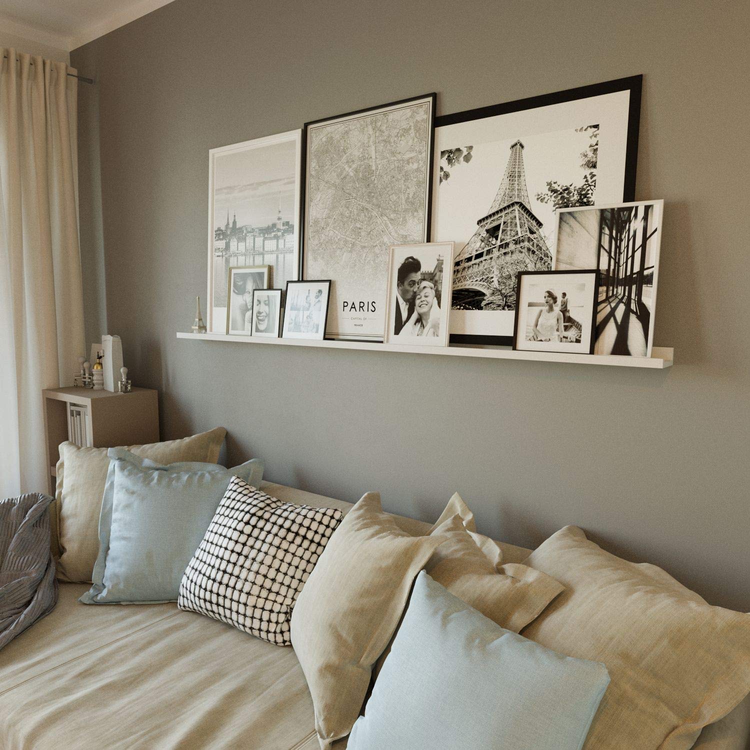 Wallniture Denver White Picture Ledge 72