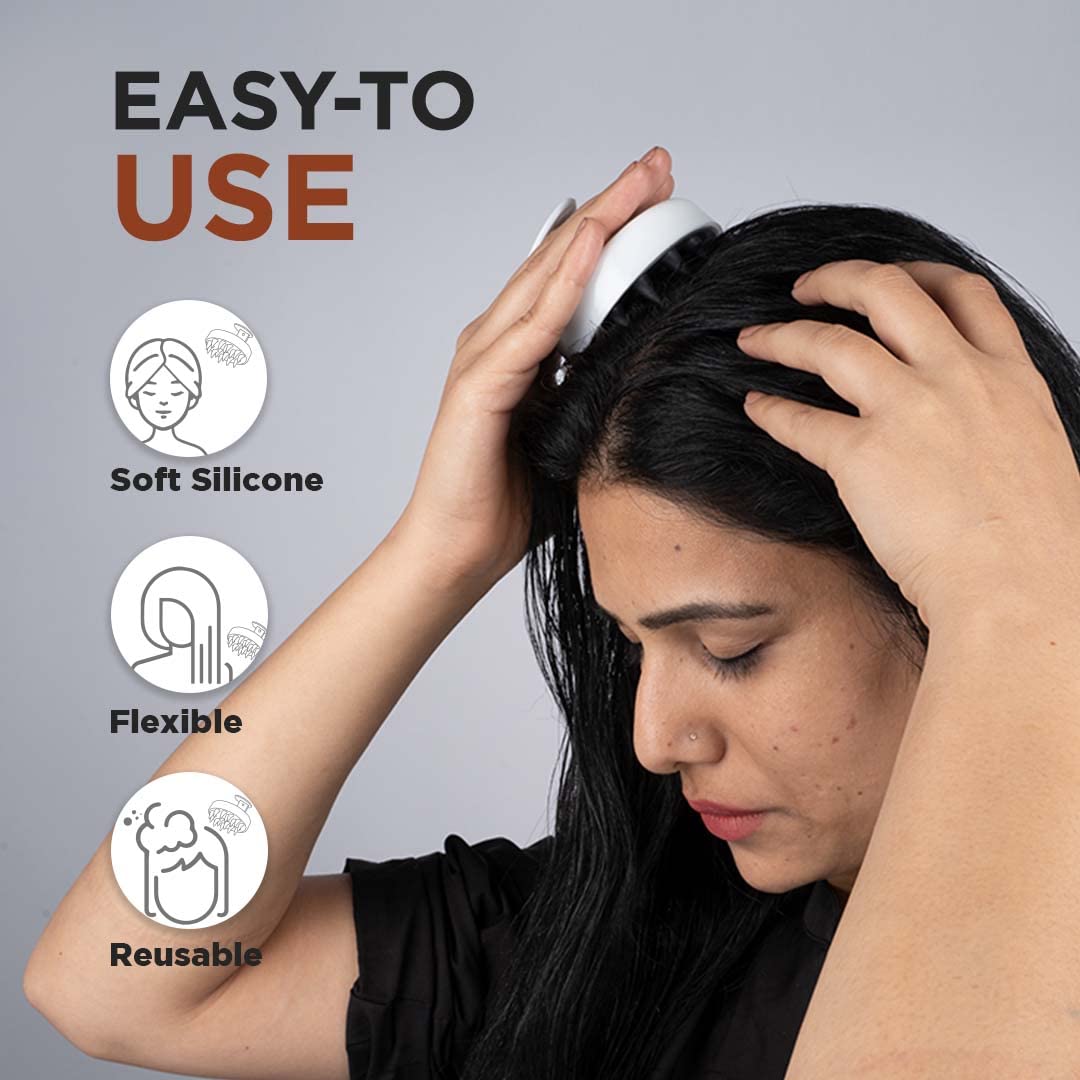 FURR Scalp Massager for Hair Growth - Soft Silicone Bristles with Removable Handle | Stimulates Blood Circulation, Reduces Dandruff & Prevents Hair Loss | Perfect for Dry Massage, Oil Treatment & Shampoo Application at Home or Salon