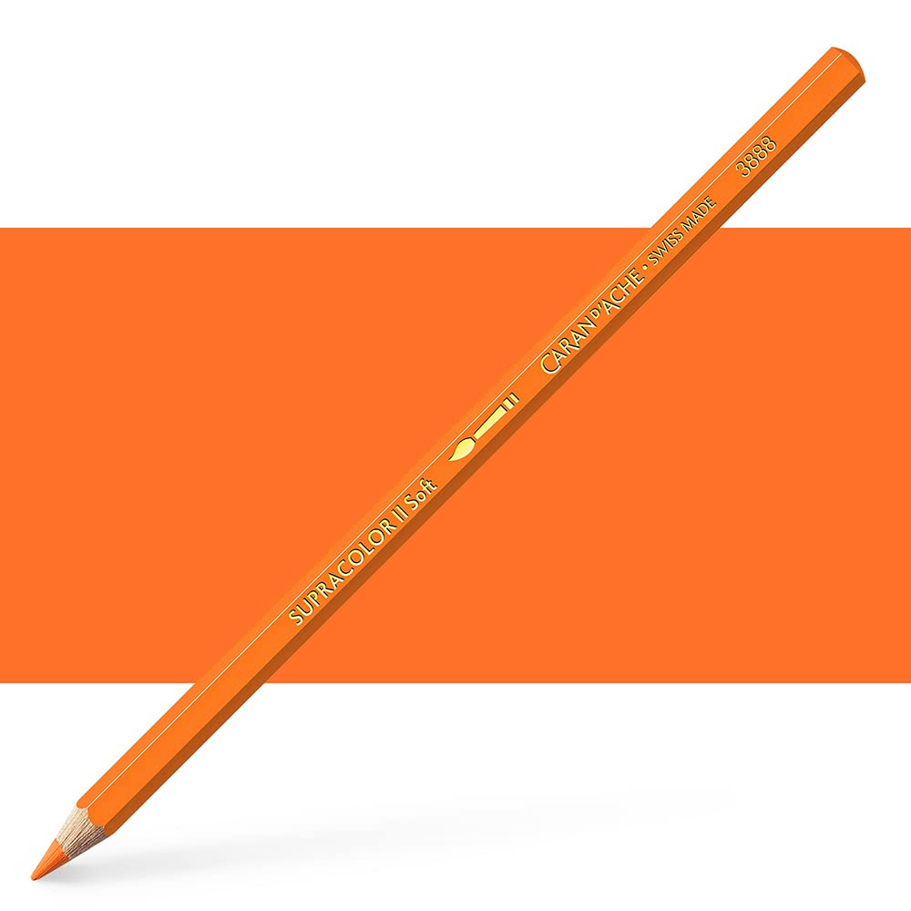 Caran d'Ache Supracolor Water-Soluble Colored Pencil - Flame Red (3888.050) | Professional Art Supplies for Sketching, Drawing & Watercolor Techniques
