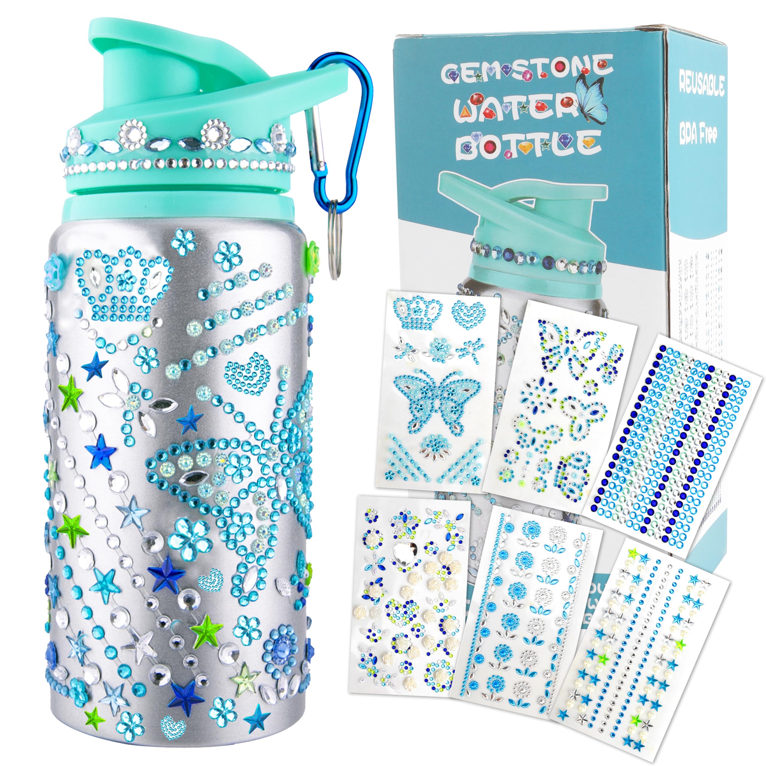 DIY Easter Basket Stuffers & Water Bottle Decorating Kit for Girls Ages 4-10 - Fun Easter Gifts & Creative Crafts for Kids, Teens - Perfect for Birthday Parties, Classroom Activities & Holiday Celebrations