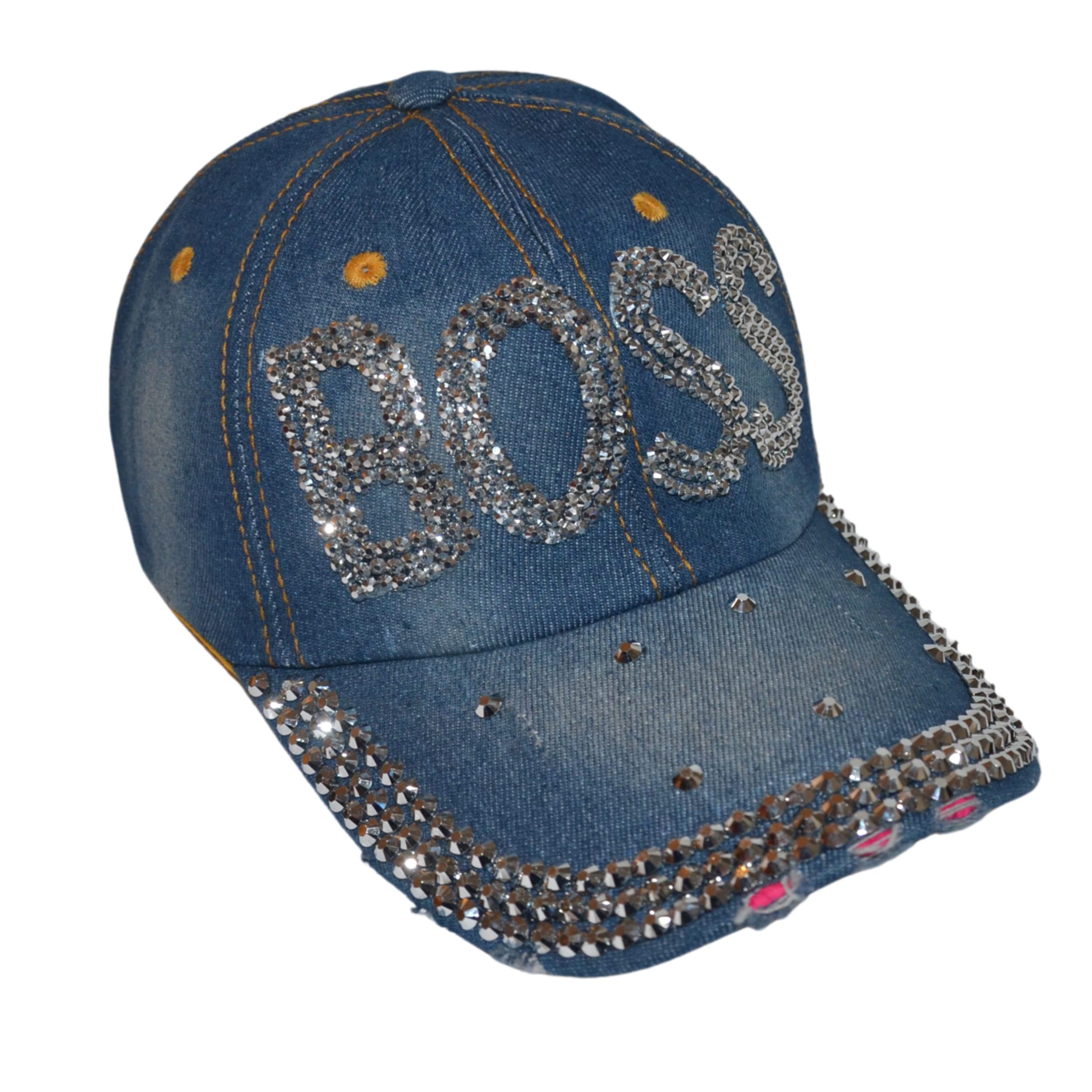 Stylish Popfizzy Bling Hats for Women - Rhinestone Baseball Caps & Bejeweled Distressed Denim Hats | Perfect Bling Gifts for Parties, Festivals & Everyday Fashion