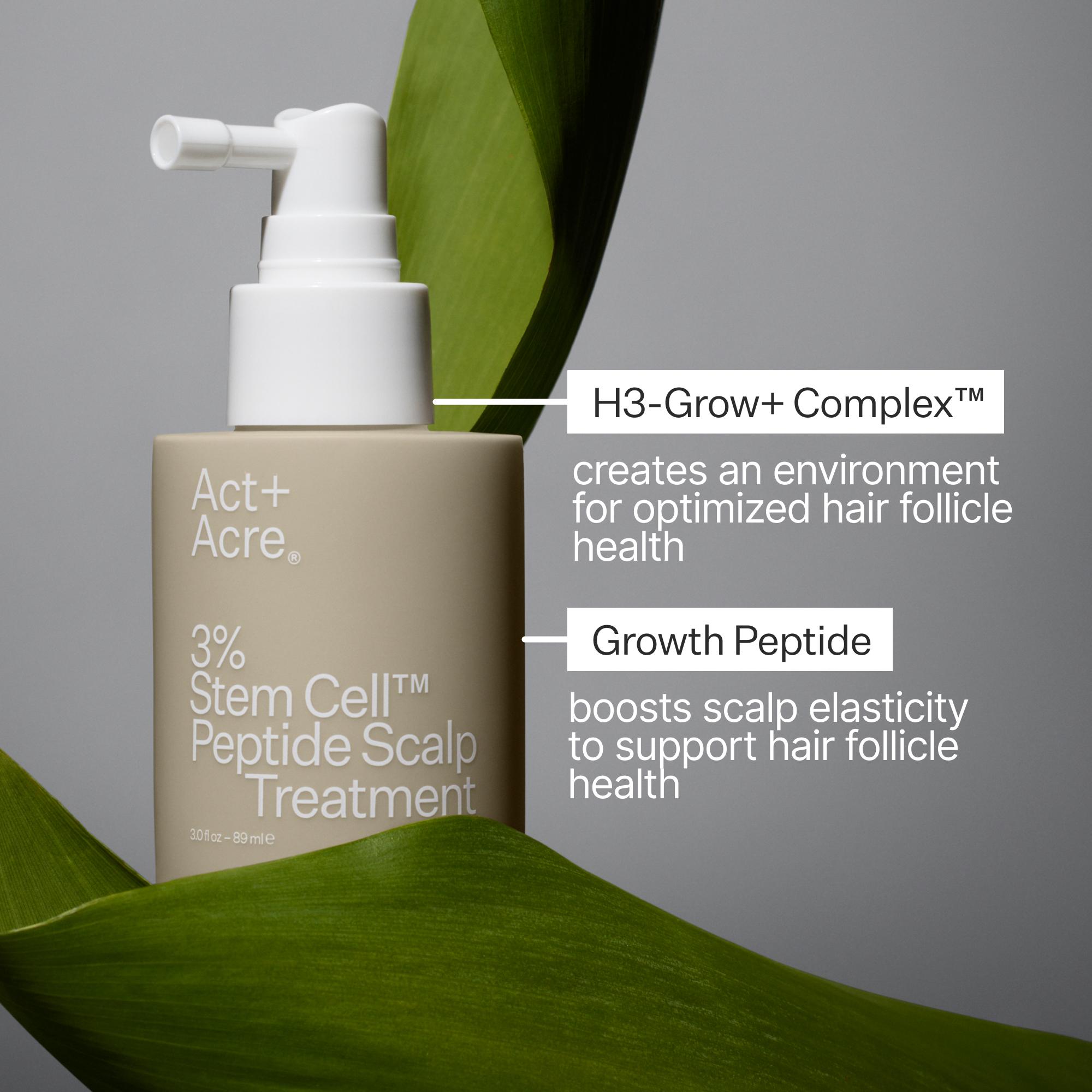 Act+Acre 3% Stem Cell Peptide Hair Treatment for Thinning Hair - Stimulates Hair Growth & Reduces Breakage - Perfect for Daily Scalp Care & Hair Regrowth Routine